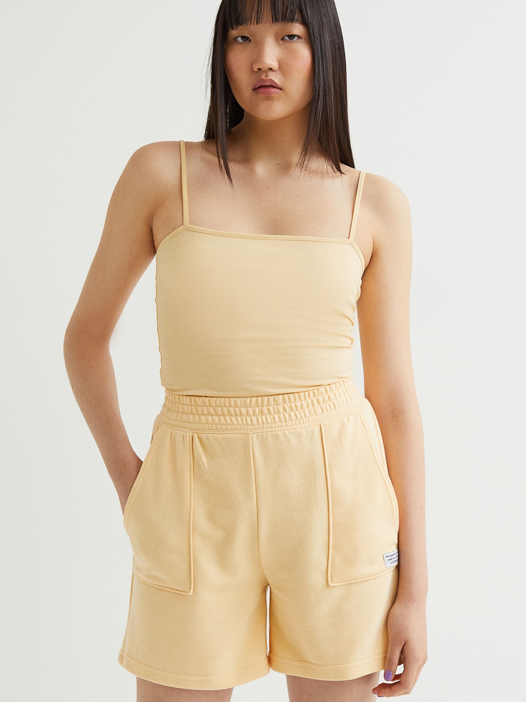 

H&M Women Yellow Cropped top