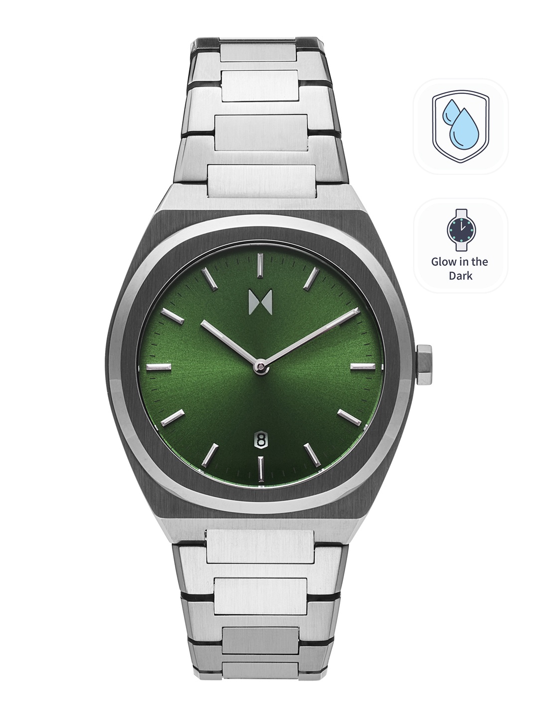 

MVMT Men Sea Green Dial & Silver Toned Bracelet Style Straps Analogue Watch 28000170
