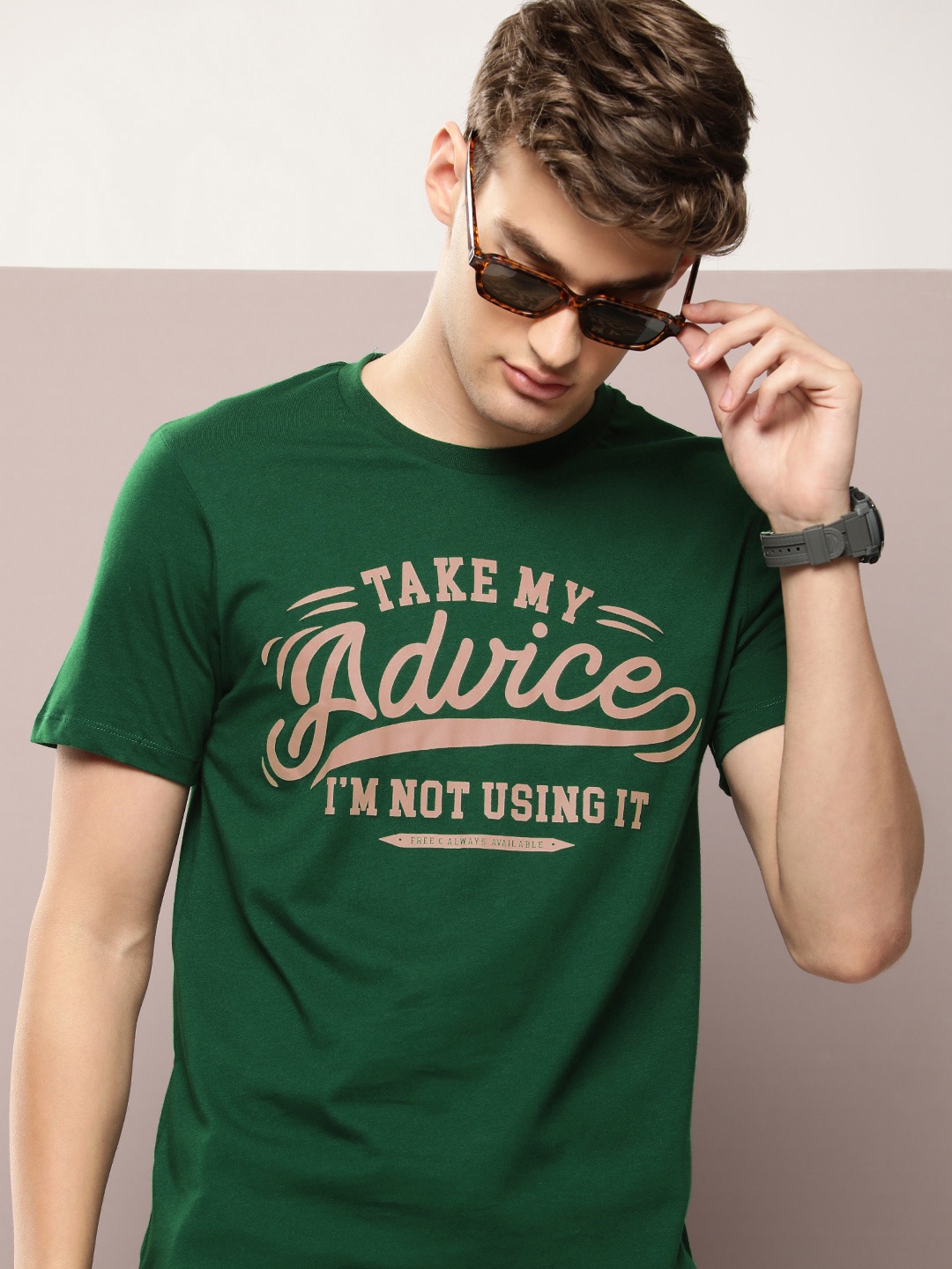 

Kook N Keech Pure Cotton Typography Printed Casual T-shirt, Green