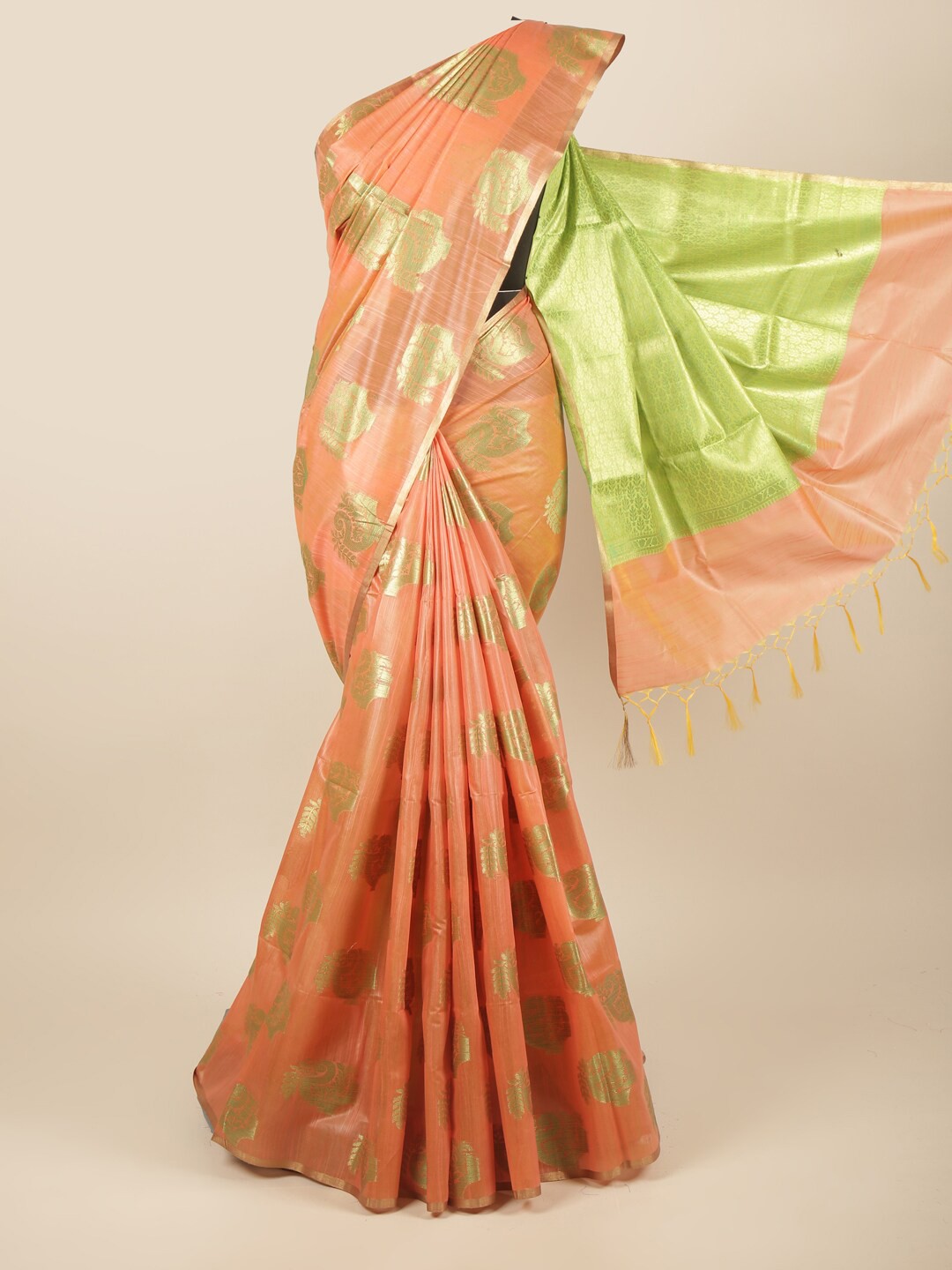 

Pothys Orange Woven Design Pure Cotton Saree