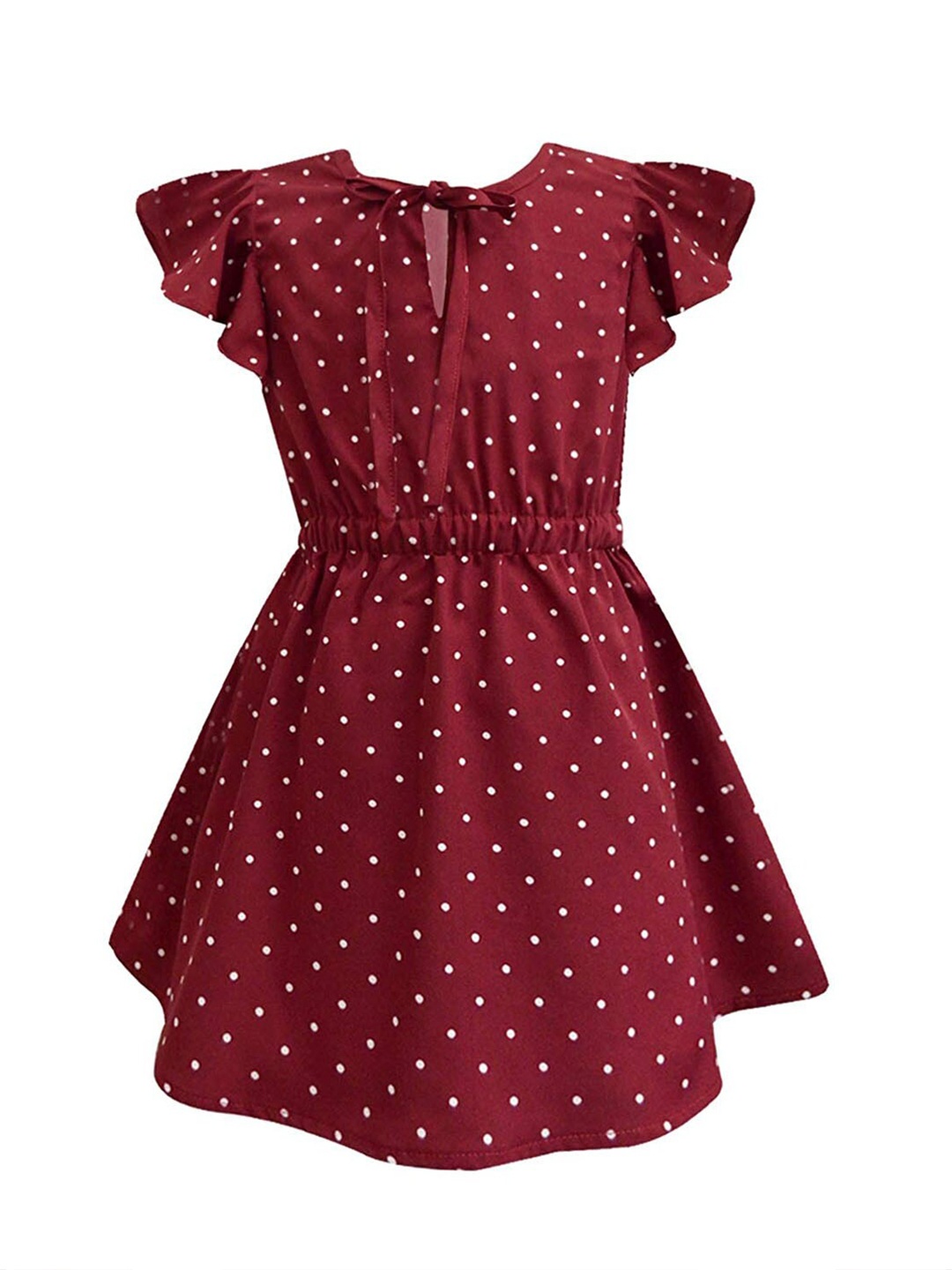

A T U N Girls Maroon Polka Dot Dress