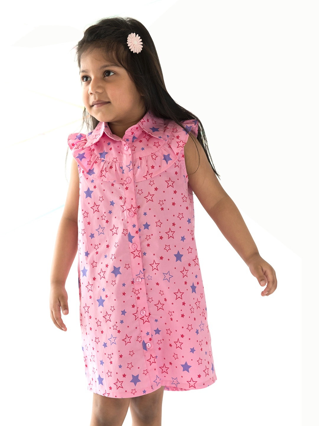 

Campana Pink & Blue Pure Cotton Shirt Dress