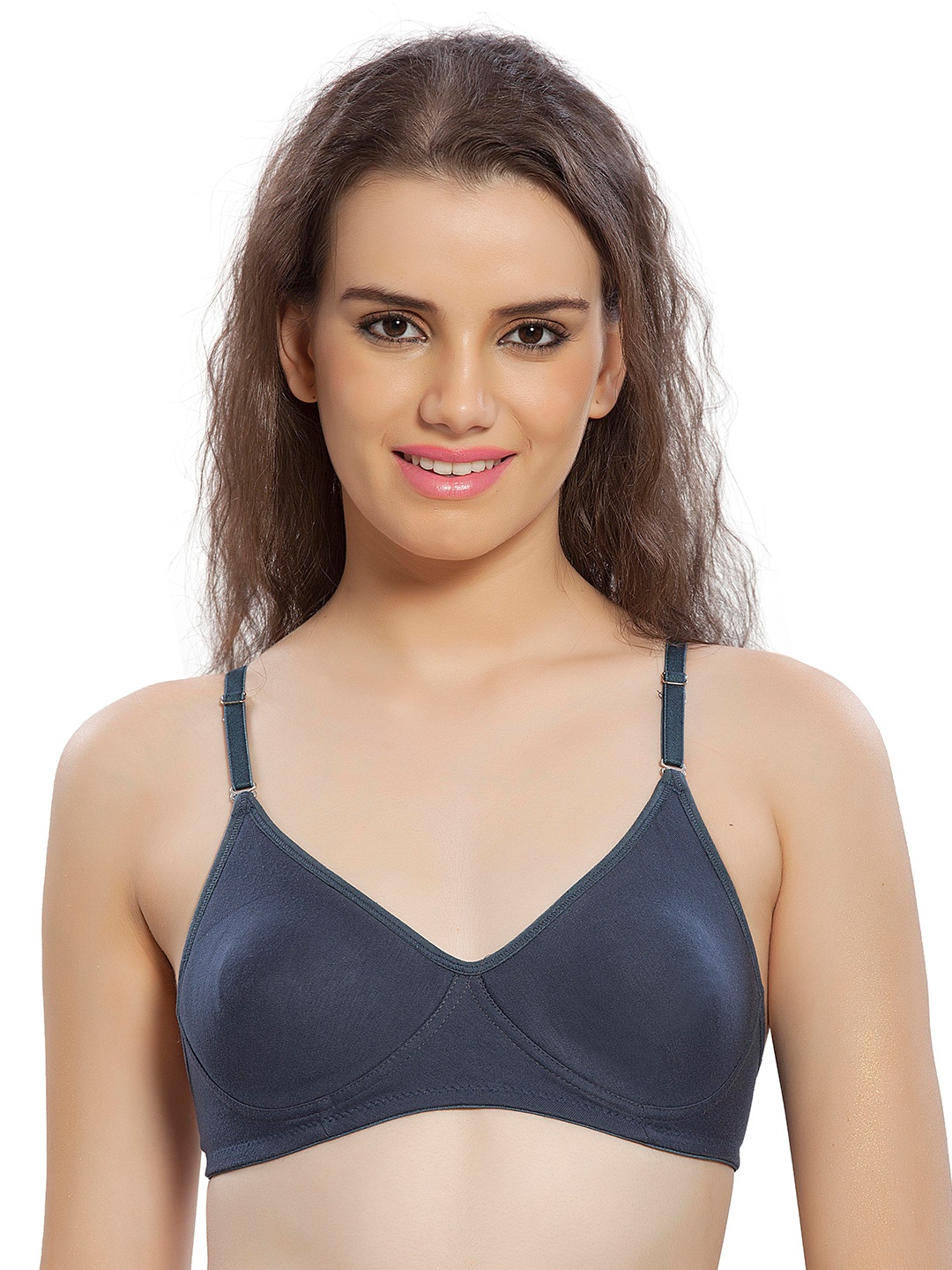 

Lady Love Navy Blue Cotton T-shirt Bra