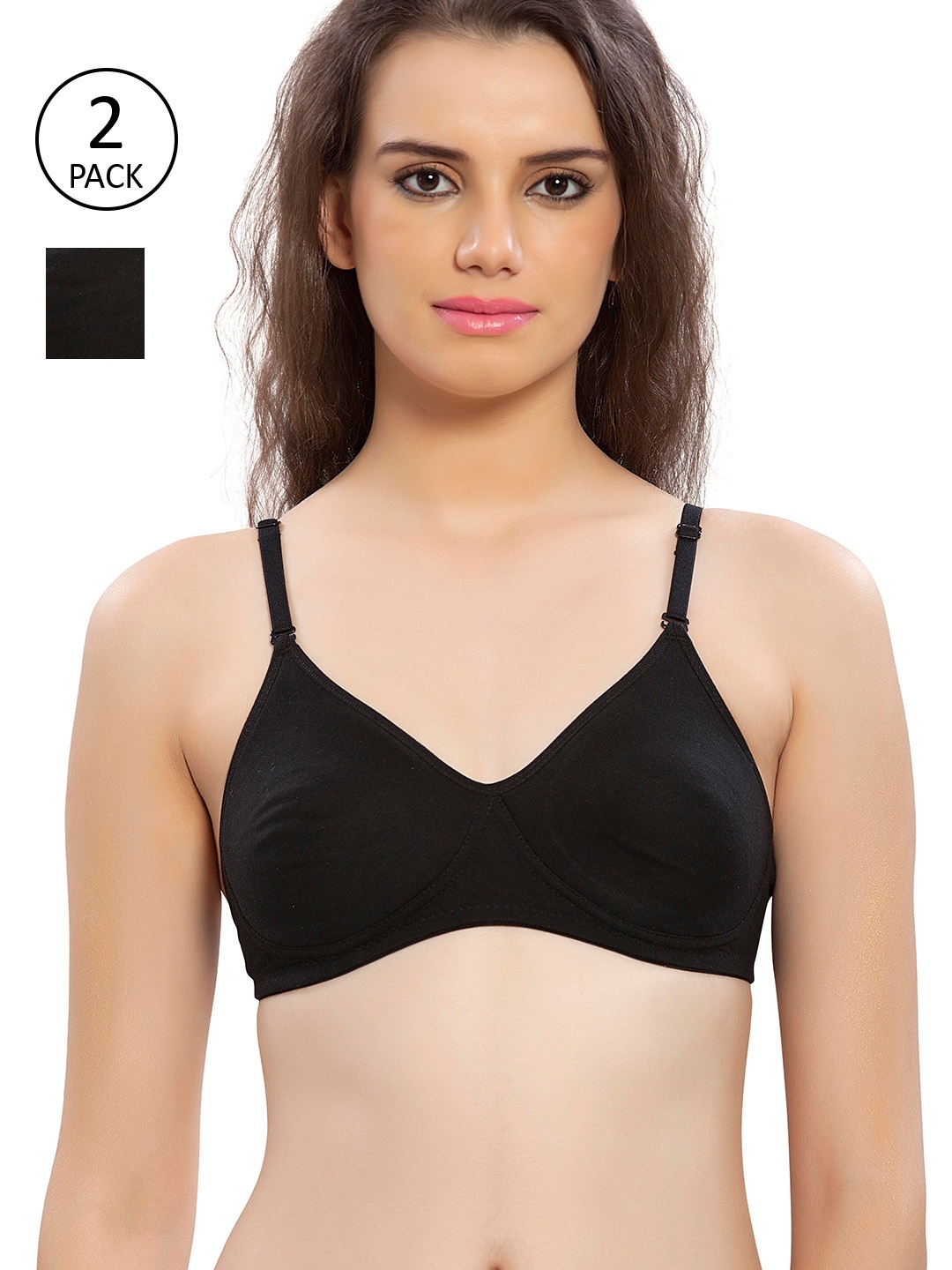 

Lady Love Pack-2 Black T-shirt Bra