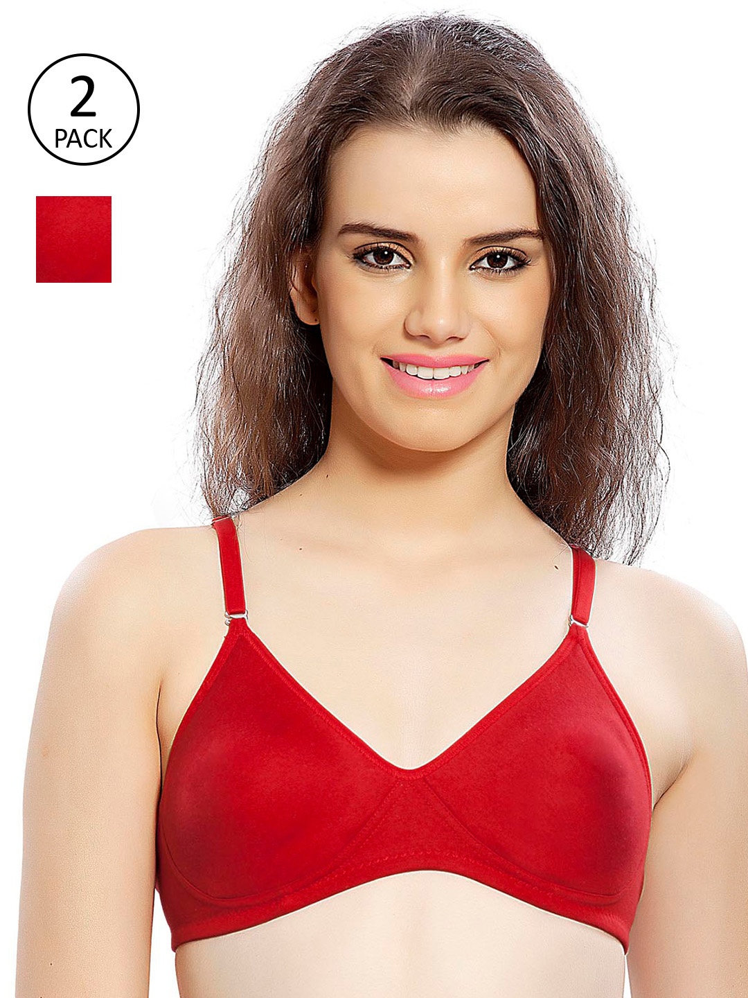 

Lady Love Pack of 2 Maroon Cotton T-shirt Bra