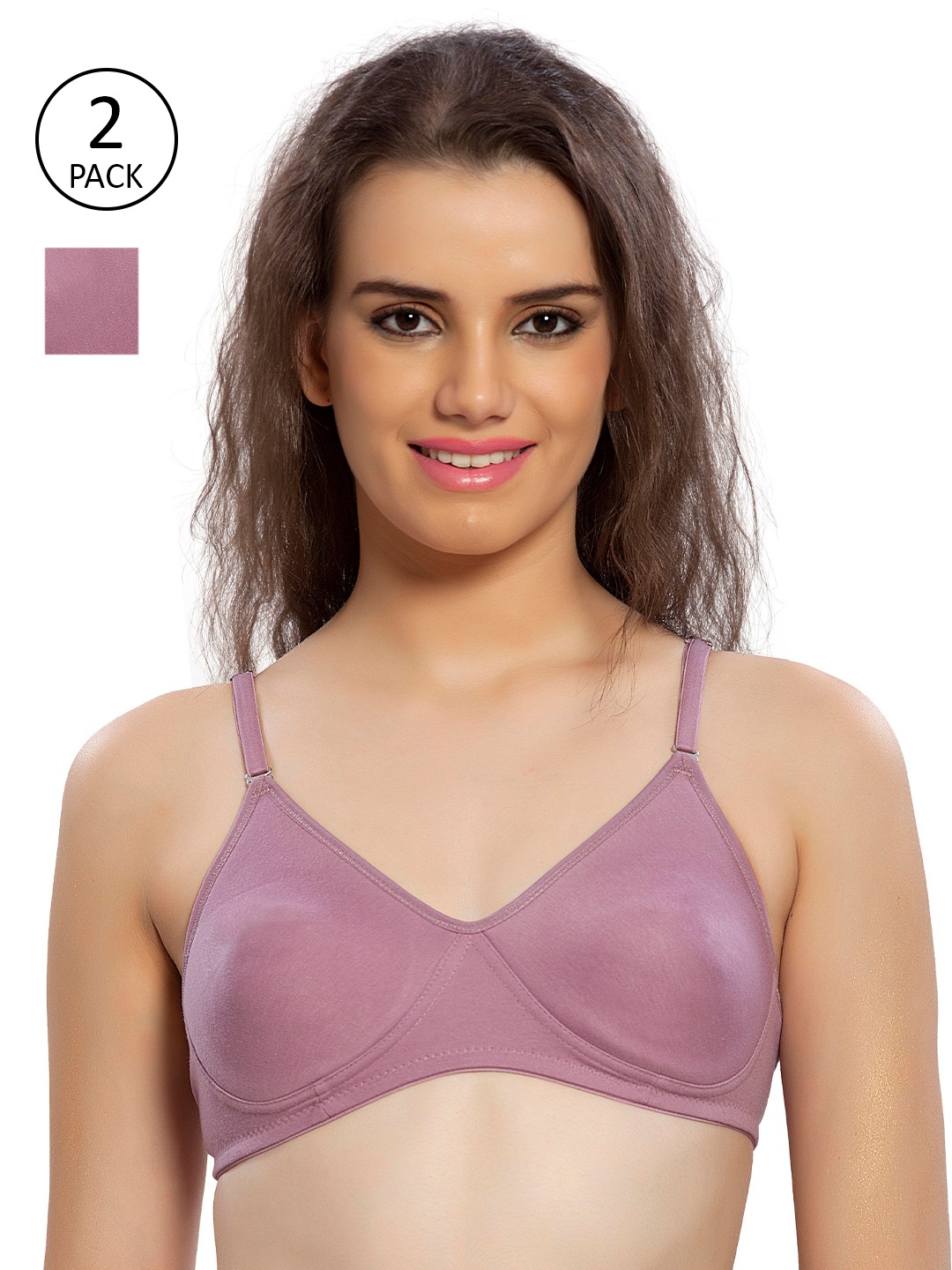 

Lady Love Pack Of 2 Pink Cotton Bra