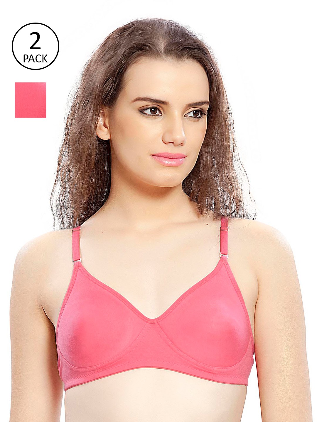 

Lady Love Pack Of 2 Pink T-Shirt Bra