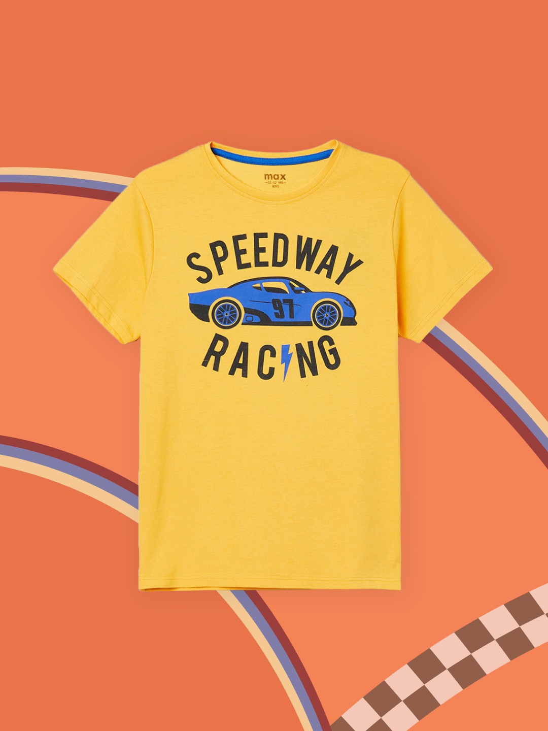 

max Boys Yellow & Blue Printed T-shirt