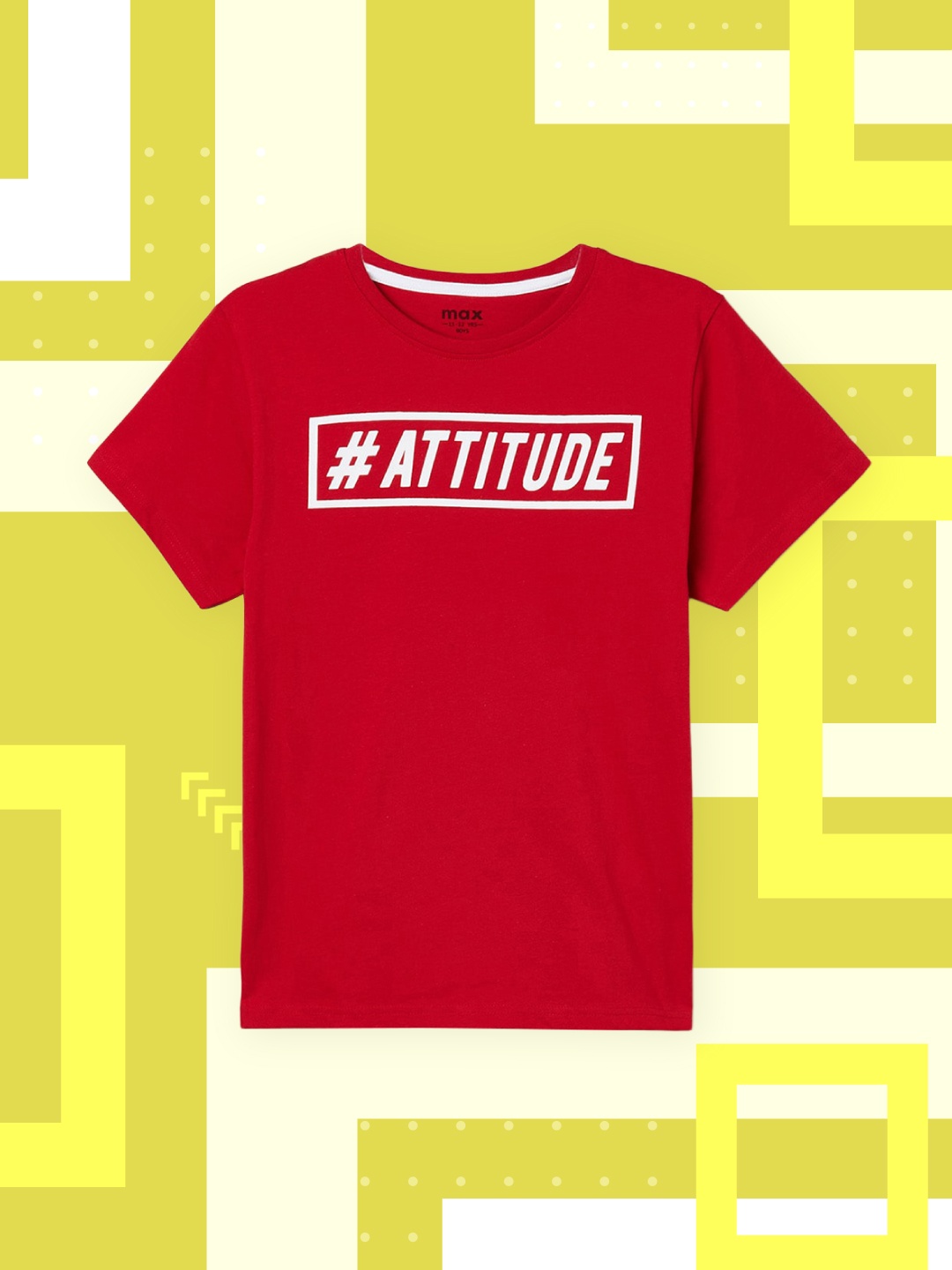 

max Boys Red & White Typography Printed Pure Cotton T-shirt