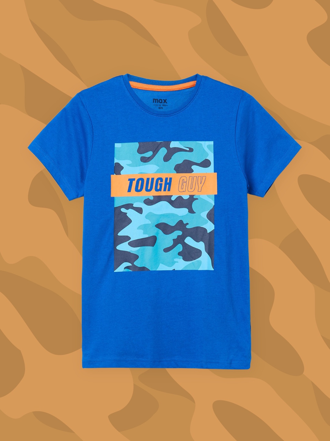 

max Boys Blue Camouflage Printed Pure Cotton T-shirt