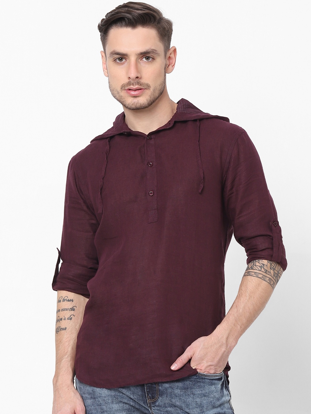 

Celio Men Burgundy Regular Fit Casual Shirt