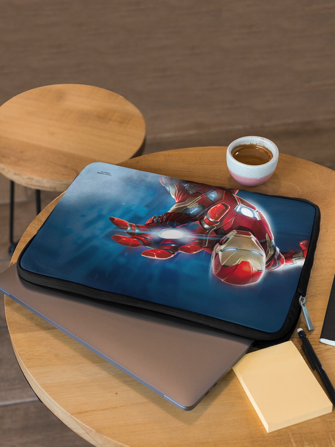 

macmerise Unisex Blue & Red Mighty Ironman Printed Laptop Sleeve