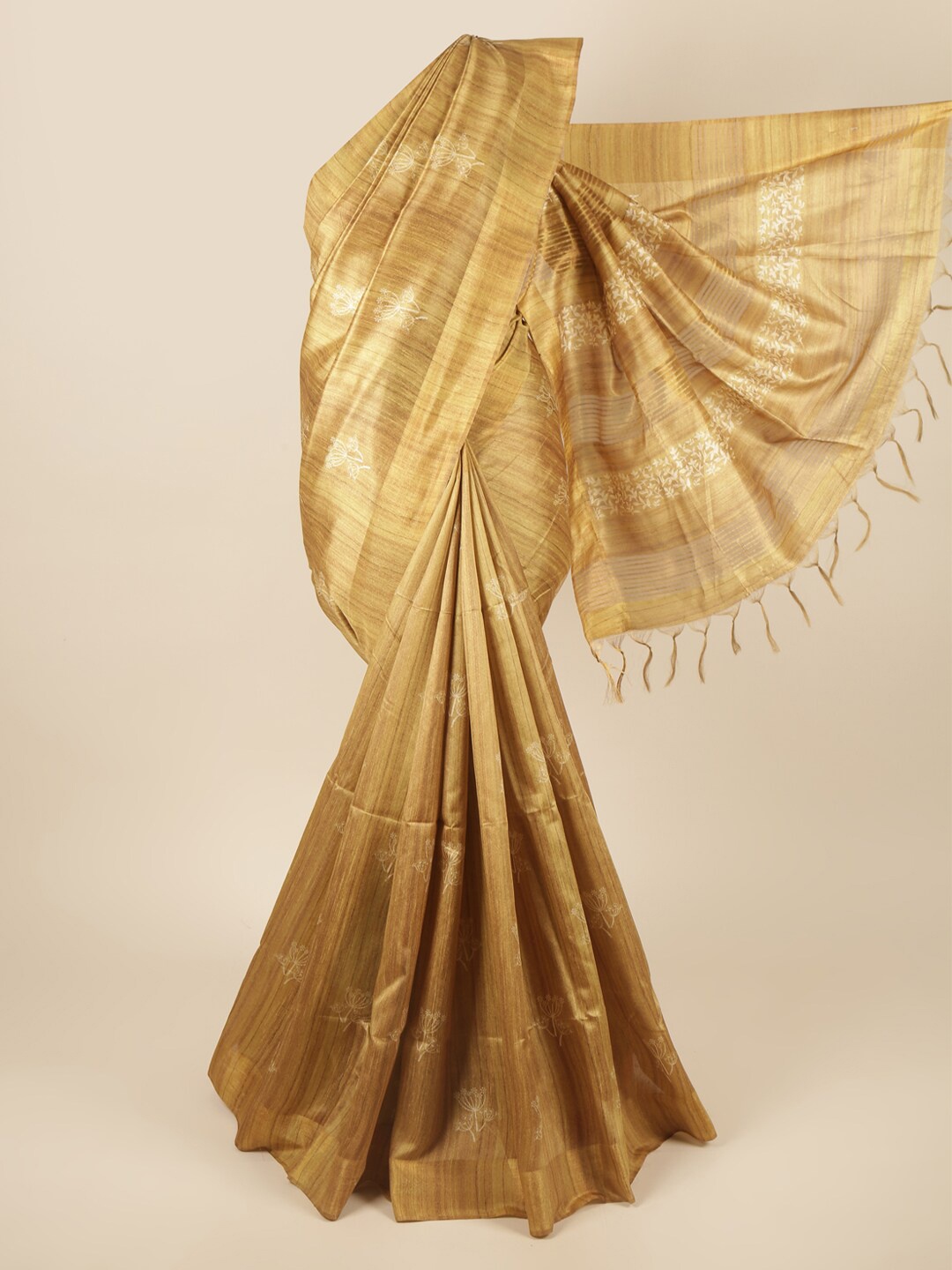

Pothys Green & White Floral Art Silk Saree