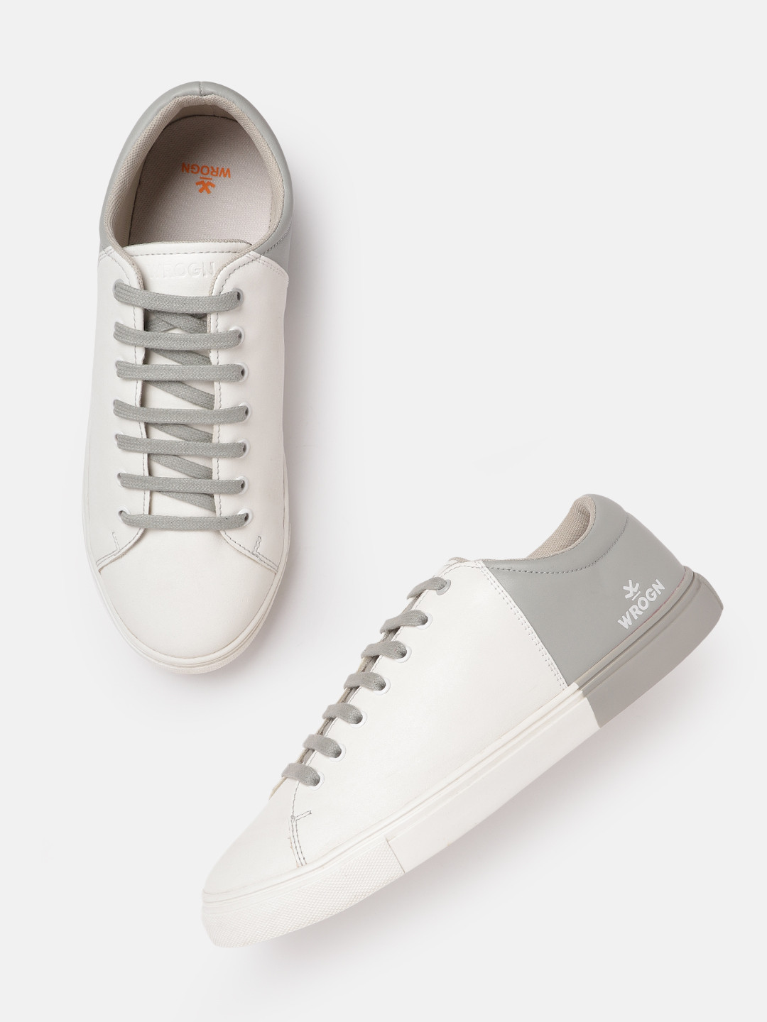 

WROGN Men White & Grey Colourblocked Sneakers