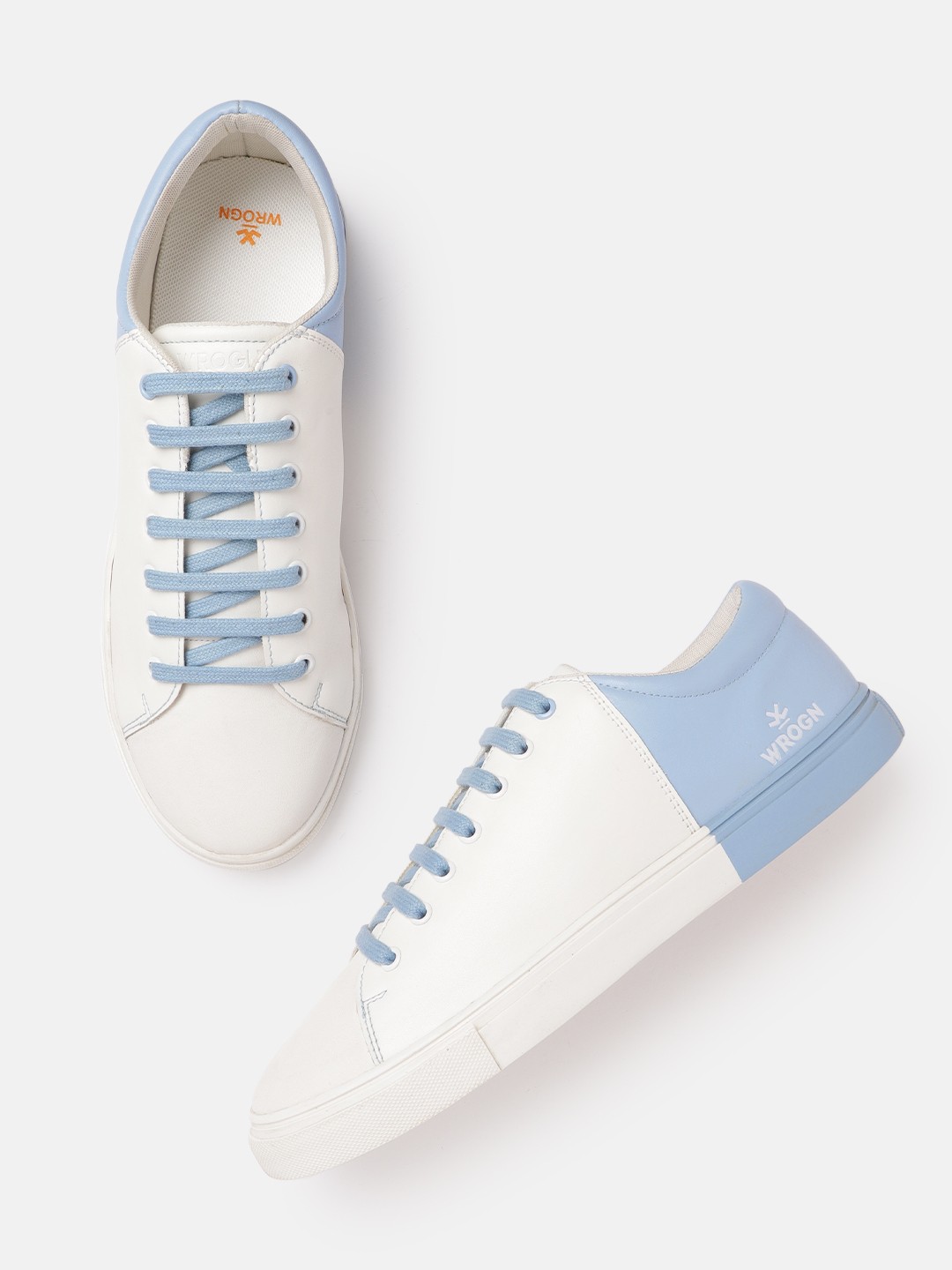 

WROGN Men White & Blue Colourblocked Colourblocked Sneakers