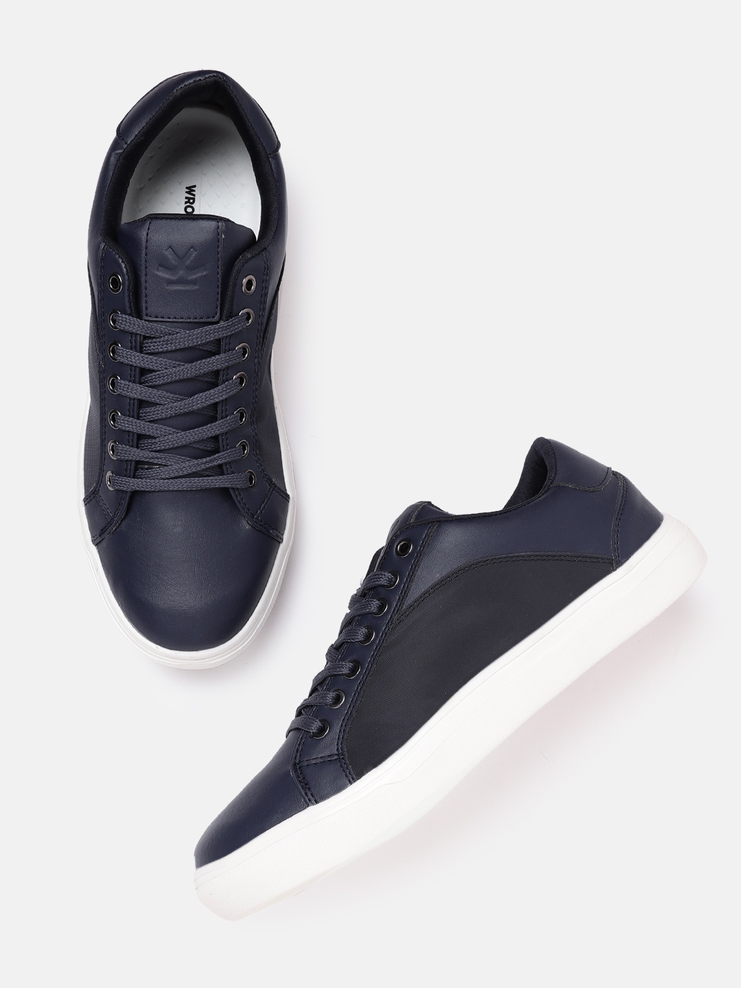 

WROGN Men Navy Blue Solid Sneakers