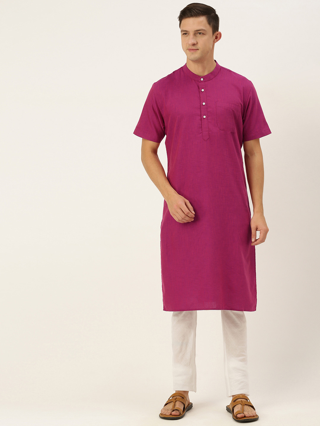 

IVOC Men Pink Straight Kurta