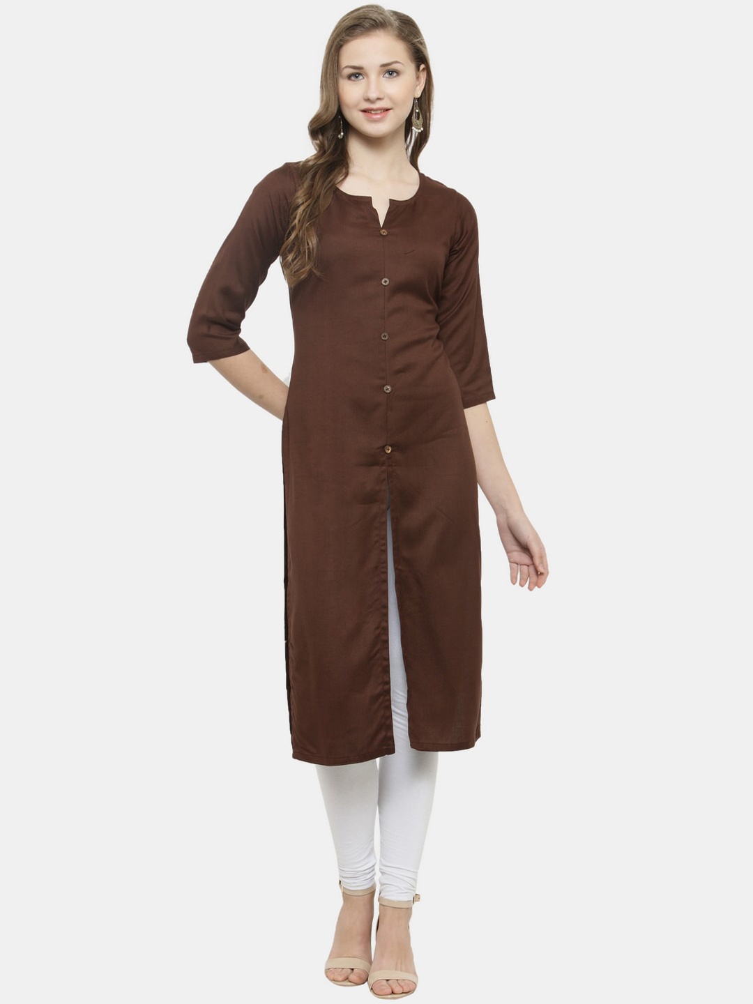 

Sayesha Women Brown Keyhole Neck Kurta