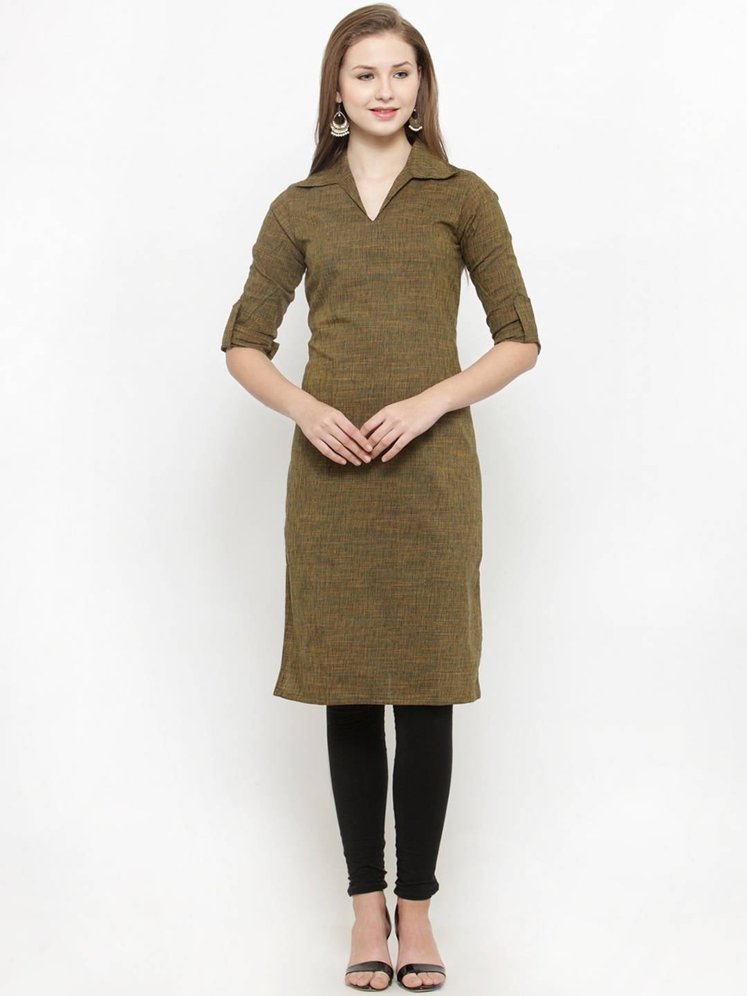 

Sayesha Women Green Solid Cotton Kurta