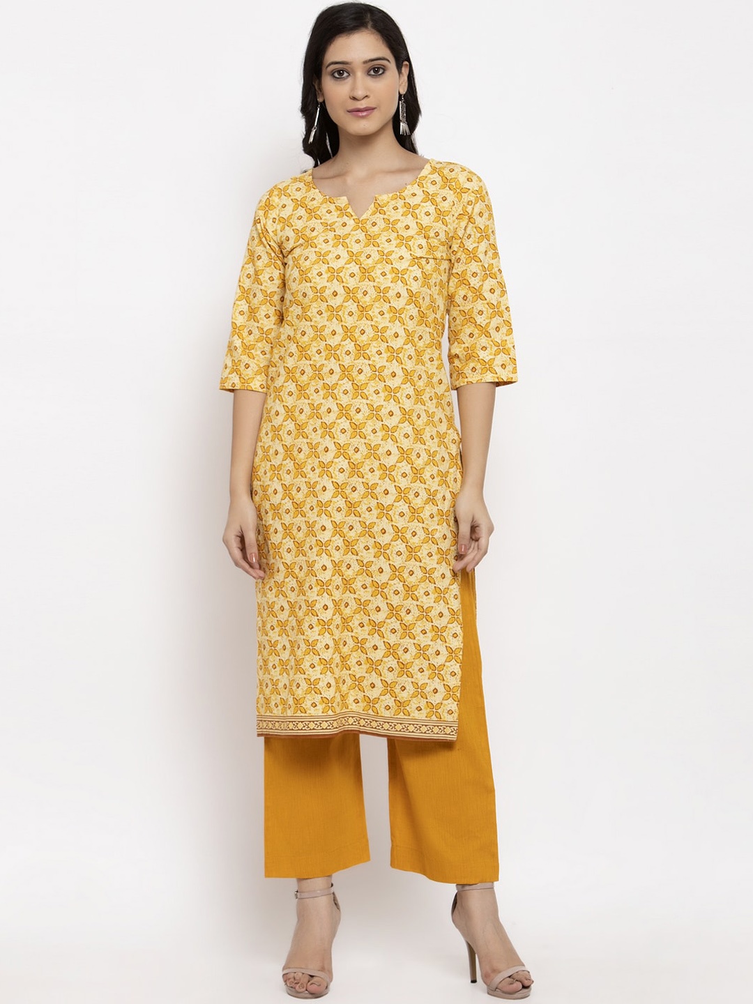 

Sayesha Women Yellow Floral Printed Kurta