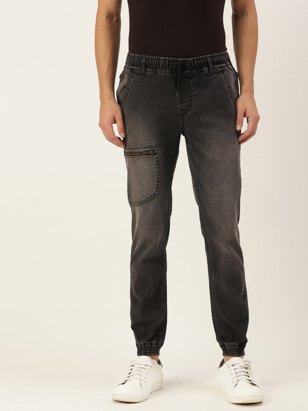 

IVOC Men Charcoal Grey Comfort Fit Light Fade Stretchable Joggers