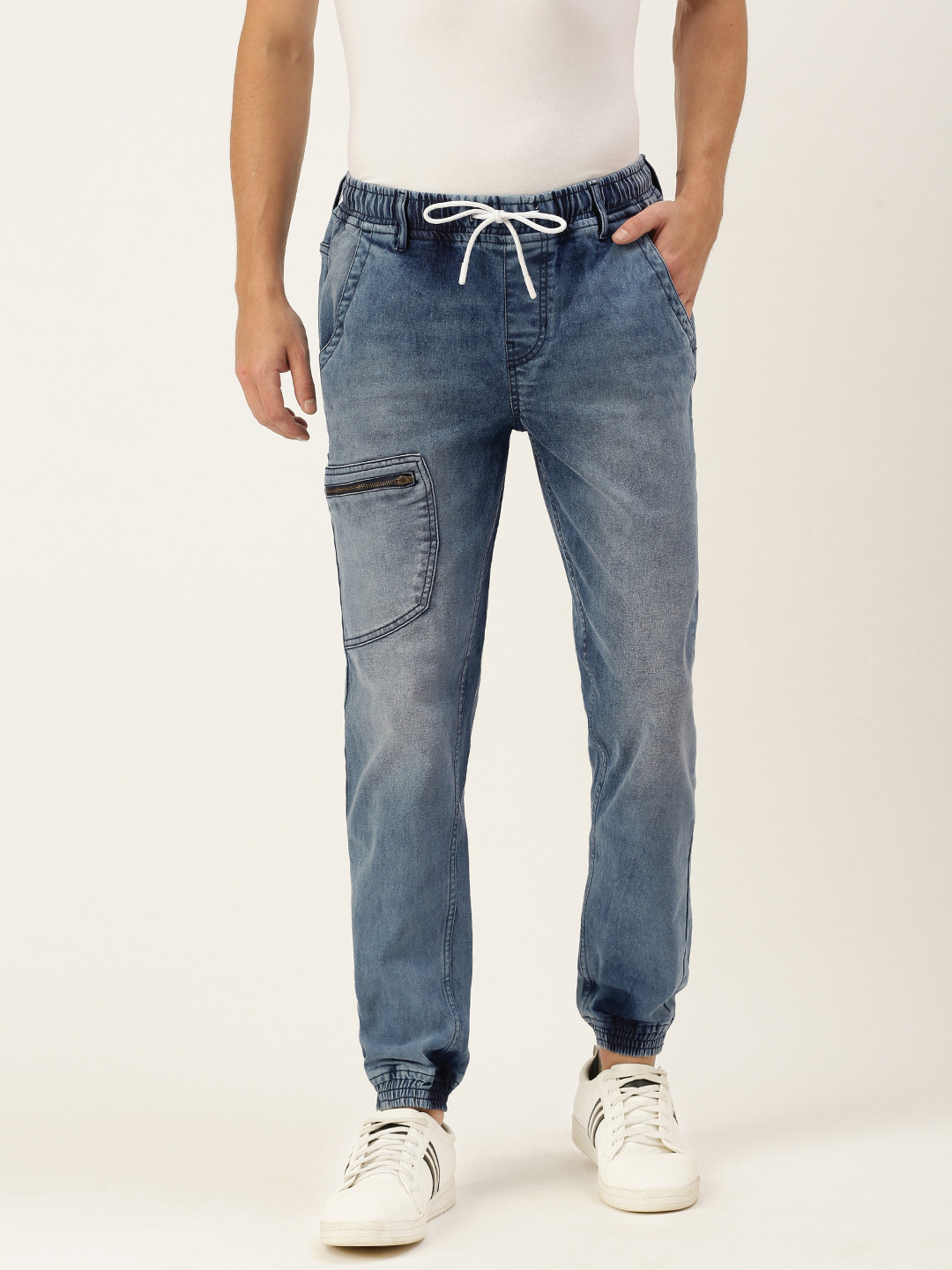 

IVOC Men Blue Slim Fit Heavy Fade Stretchable Slim-Fit Joggers