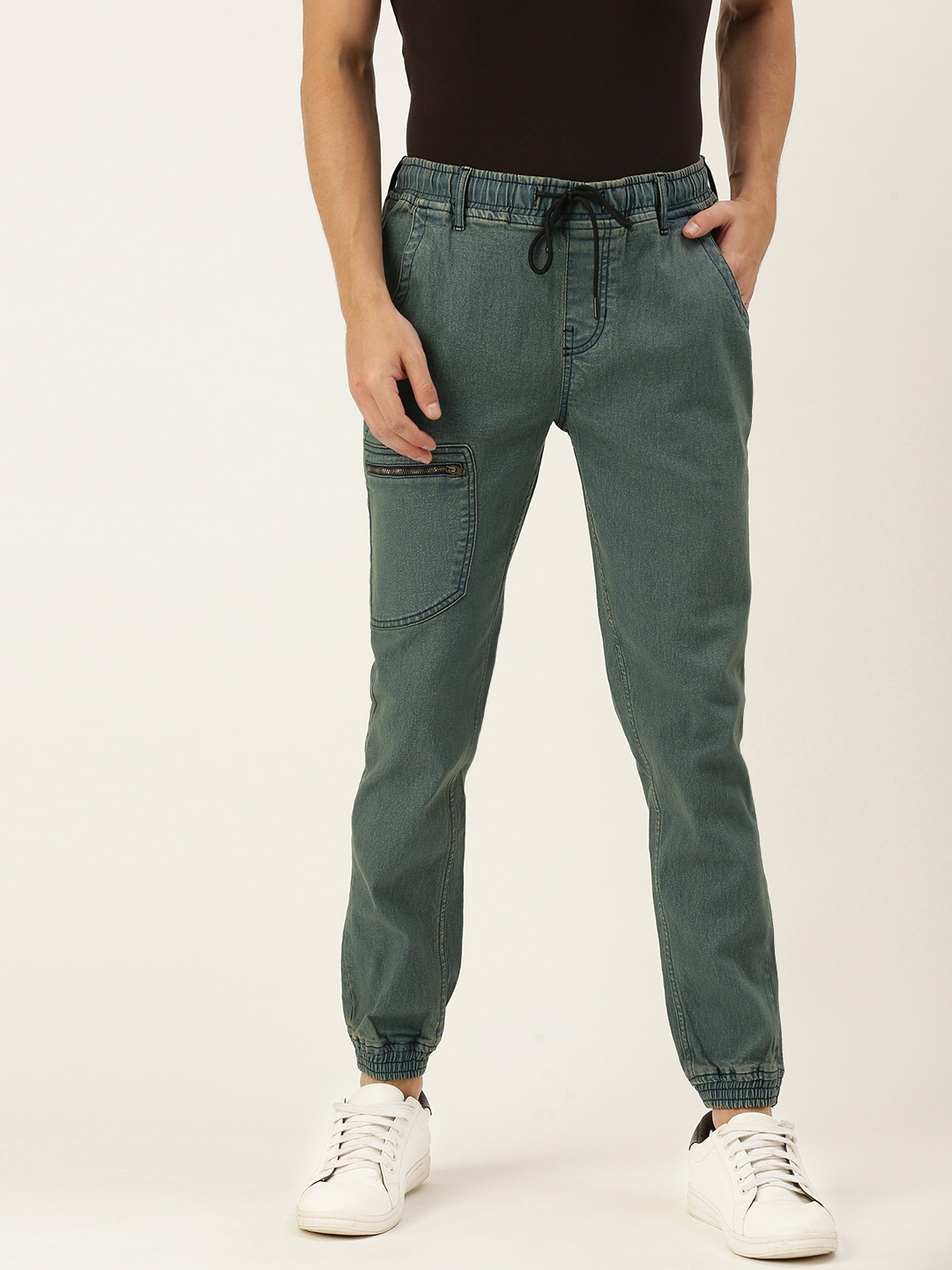 

IVOC Men Green Slim Fit Heavy Fade Stretchable Slim-Fit Joggers