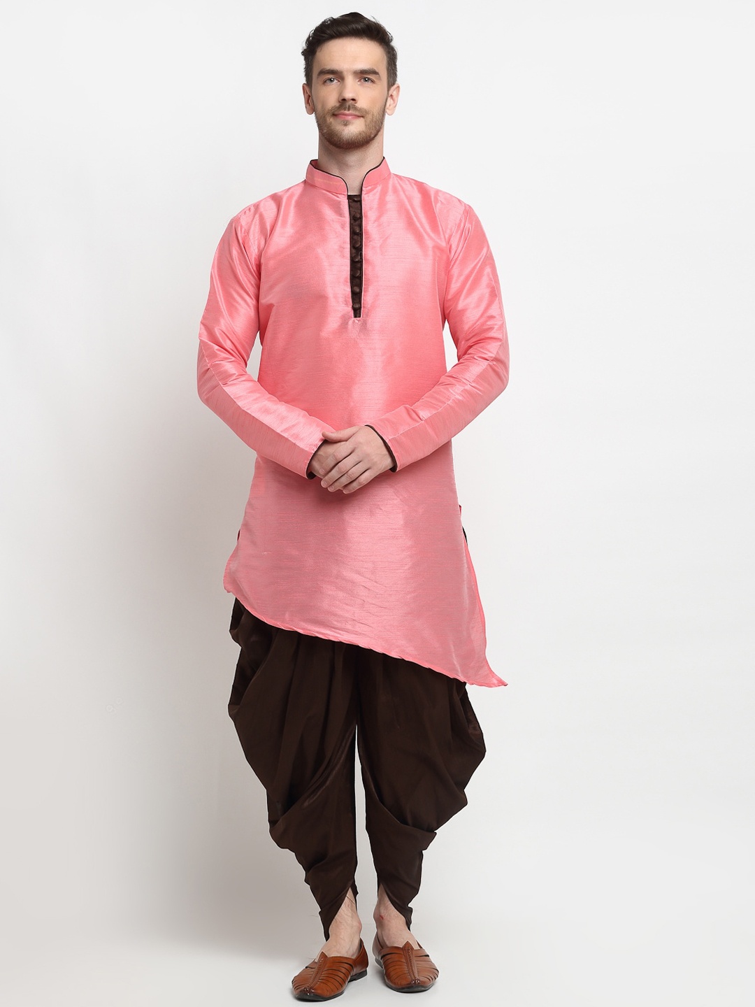 

Benstoke Men Pink Asymmetric Kurta