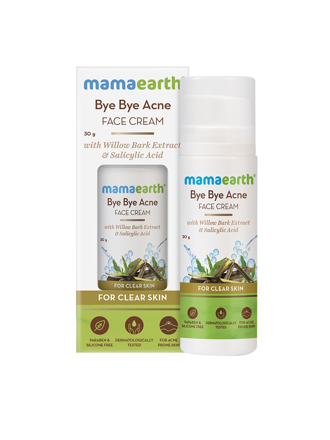 

Mamaearth Bye Bye Acne Face Cream with Willow Bark Extract & Salicylic Acid - 30 g, White