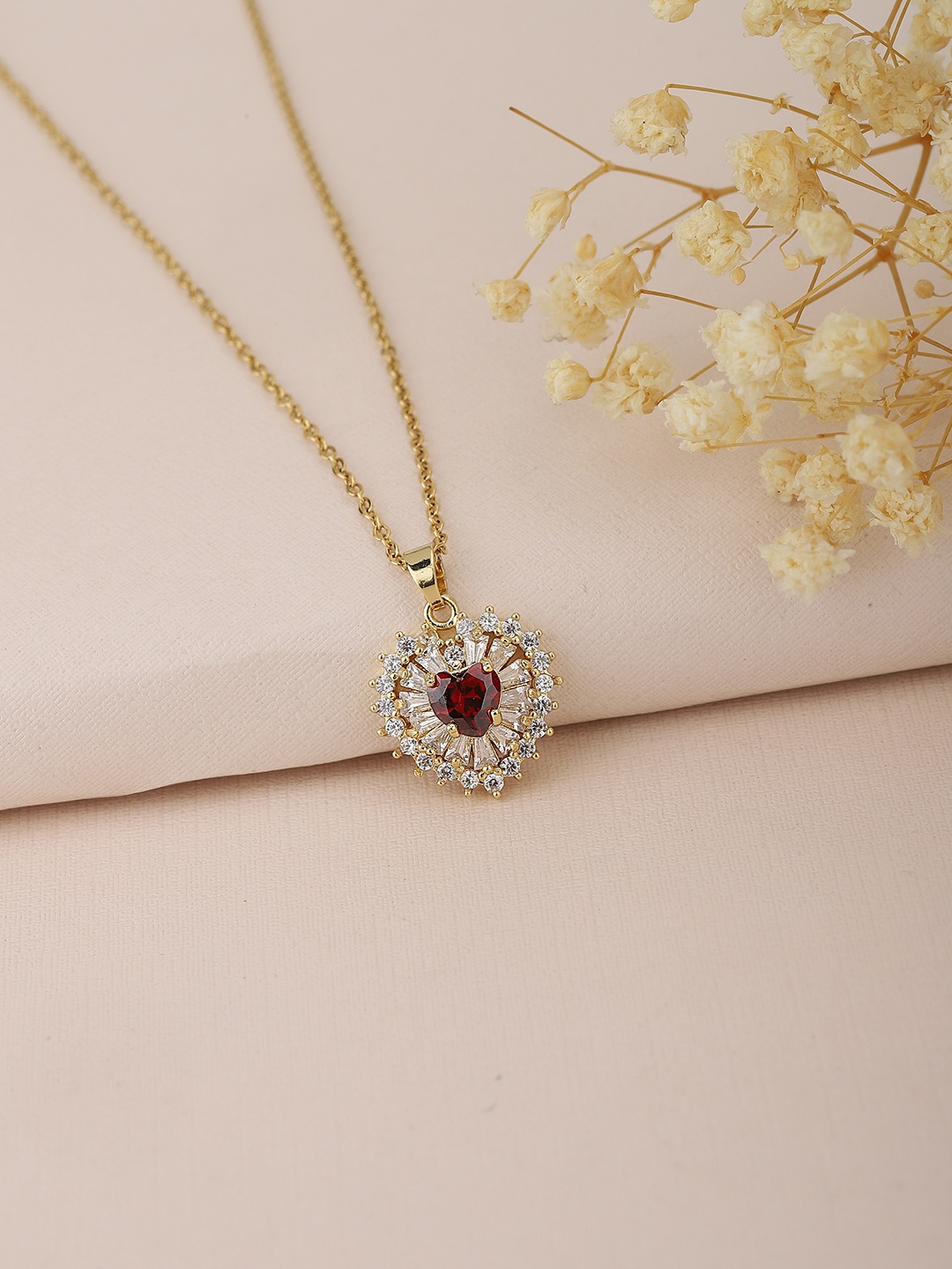 

Carlton London Women Gold-Plated & Transparent Handcrafted Necklace