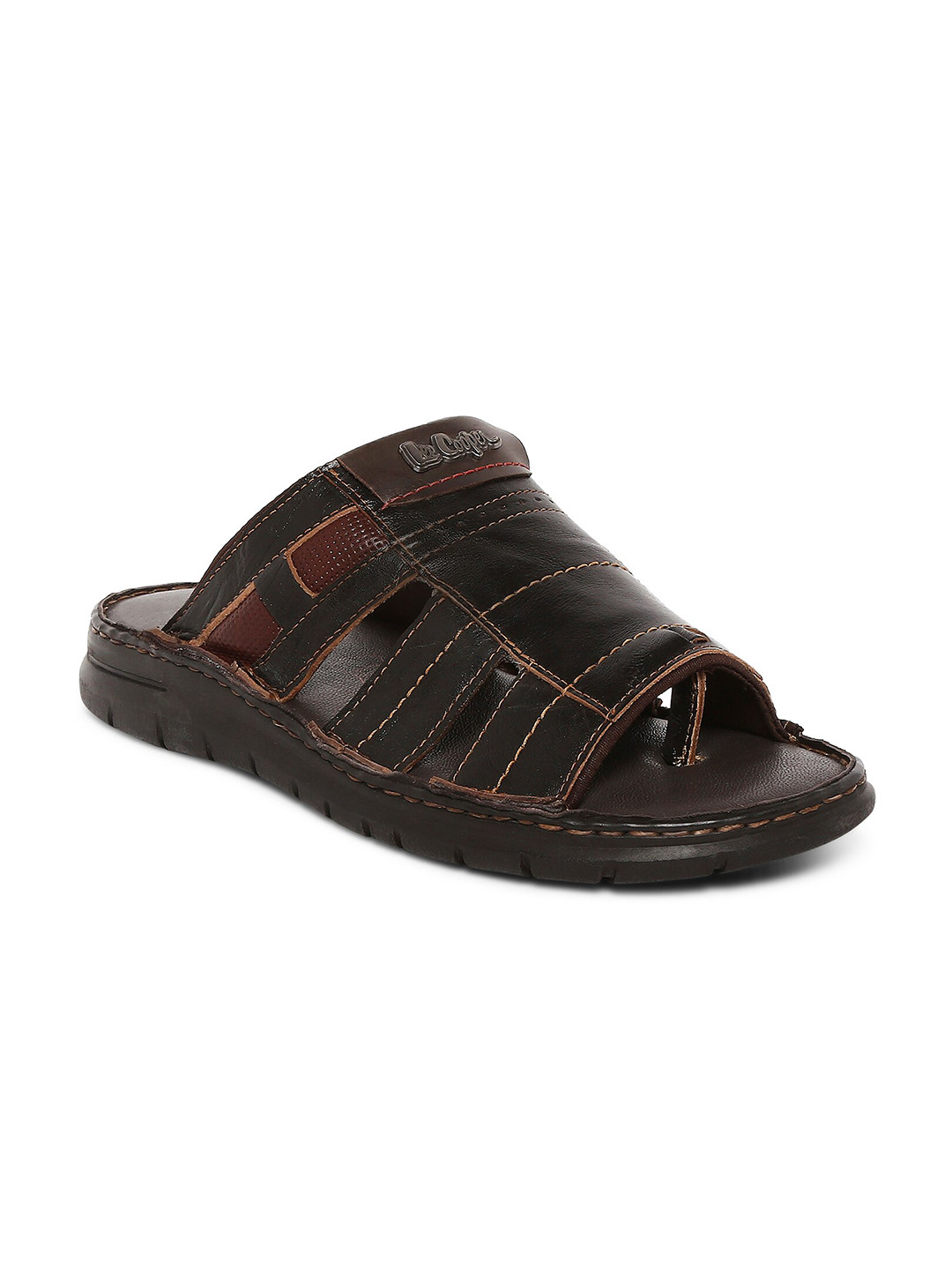 

Lee Cooper Men Brown Solid Comfort Sandals