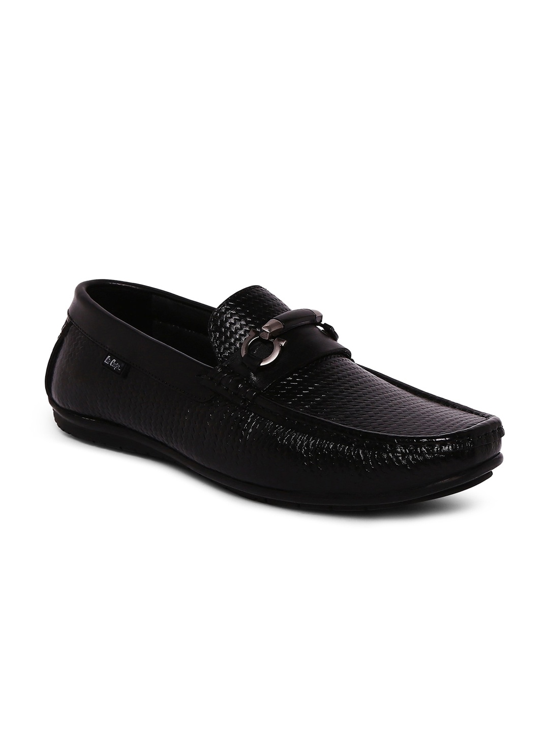 

Lee Cooper Men Black Textured Leather Loafers