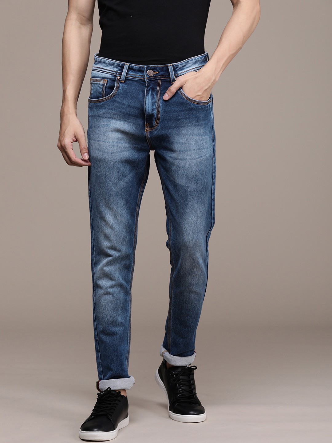 

High Star Men Blue Slim Fit Heavy Fade Stretchable Jeans
