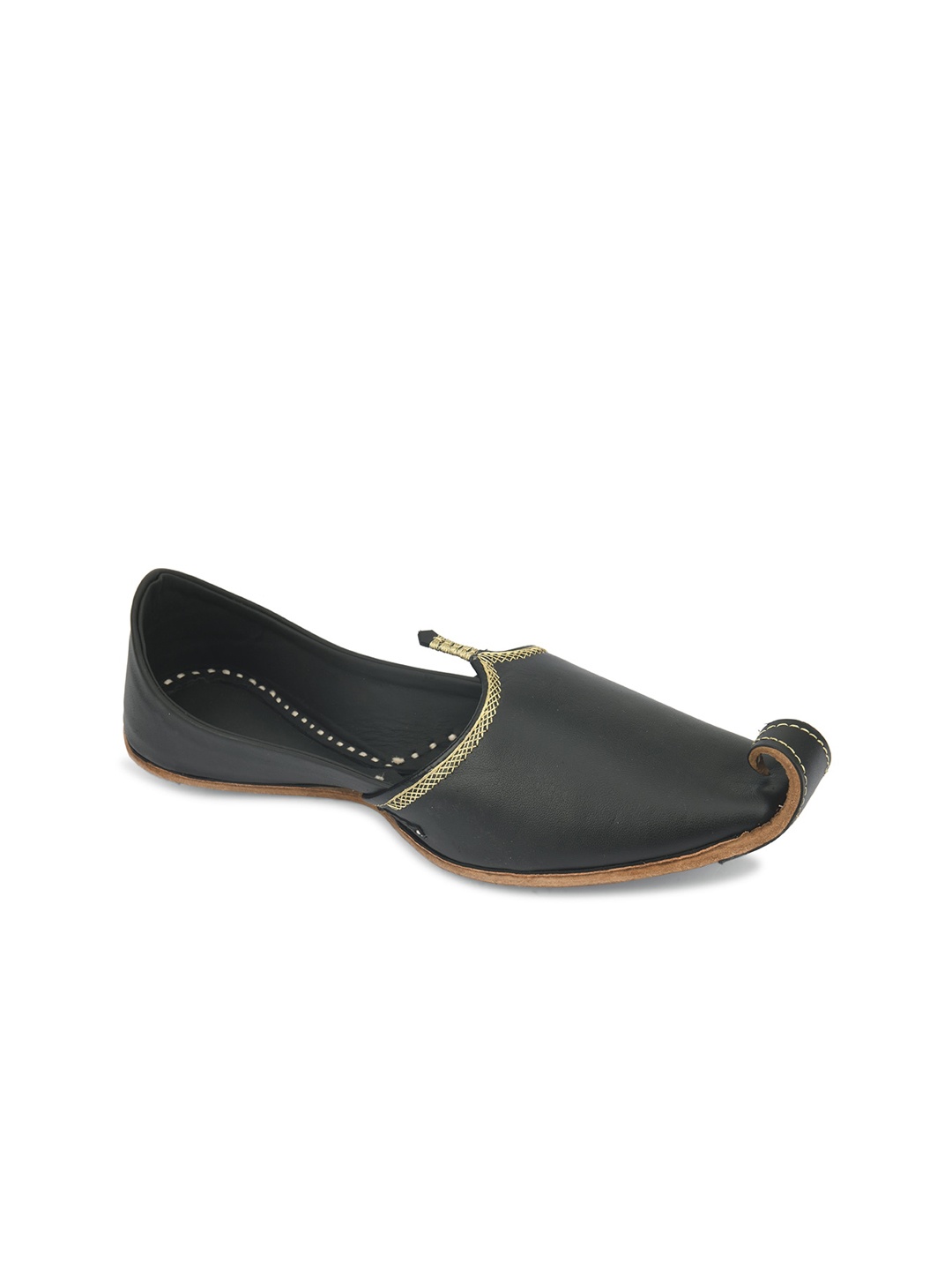 

DESI COLOUR Men Black Genuine Leather Mojaris