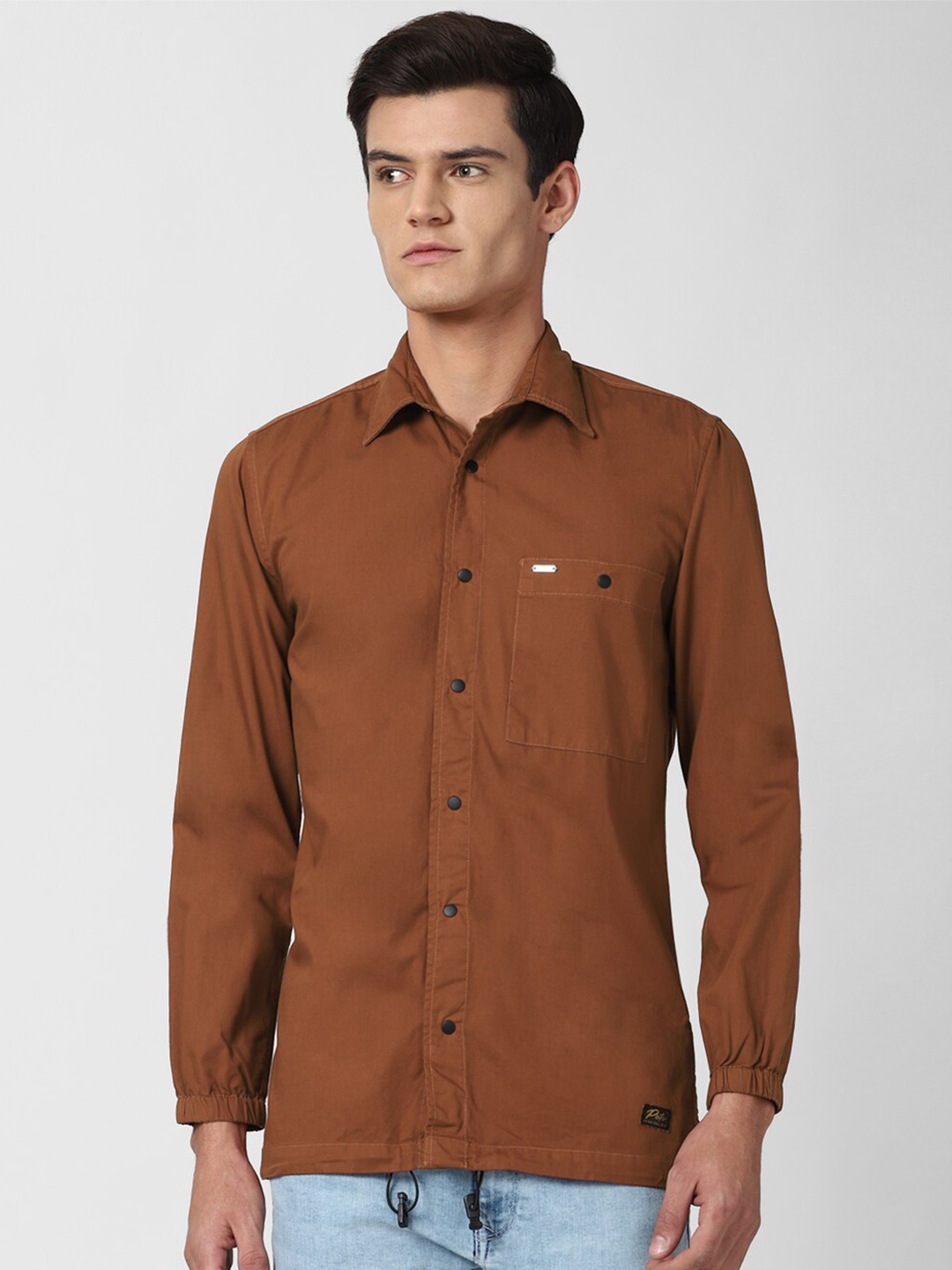 

Peter England Casuals Men Brown Slim Fit Cotton Casual Shirt