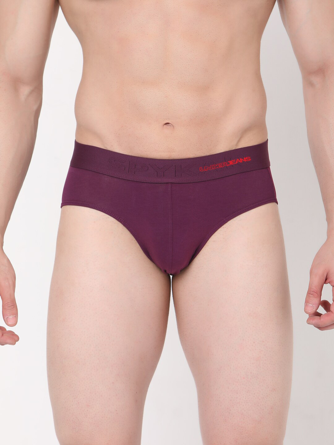 

Underjeans by Spykar Men Cotton Blend Brief, Purple