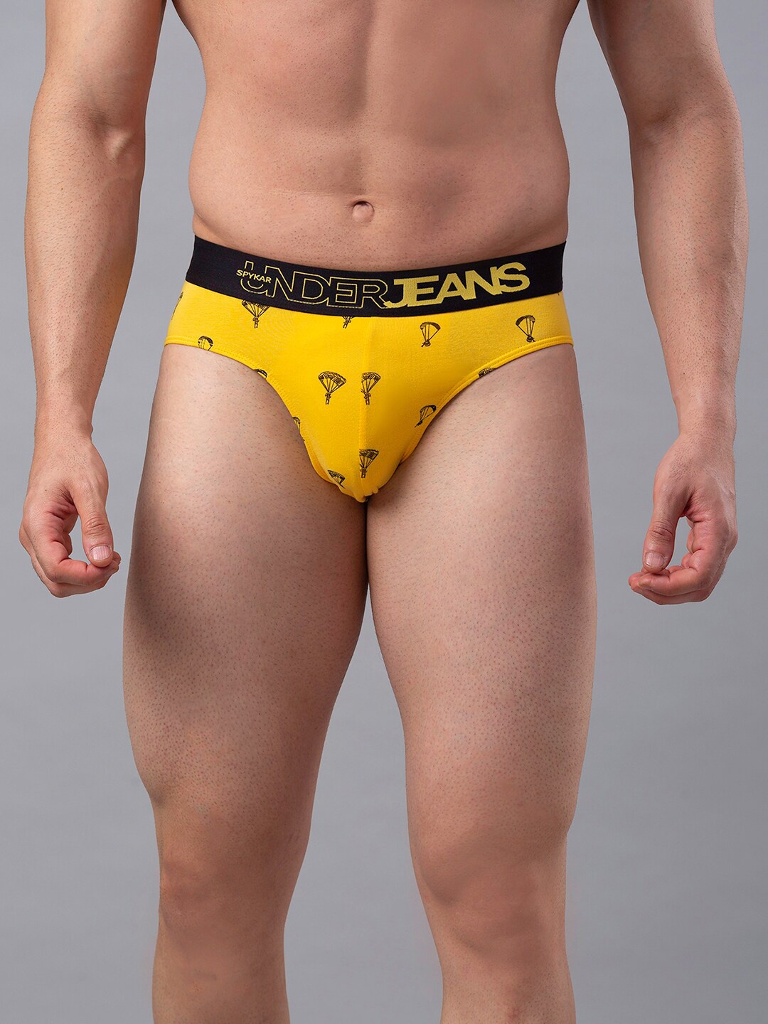 

UnderJeans by Spykar Men Cotton Blend Brief, Yellow