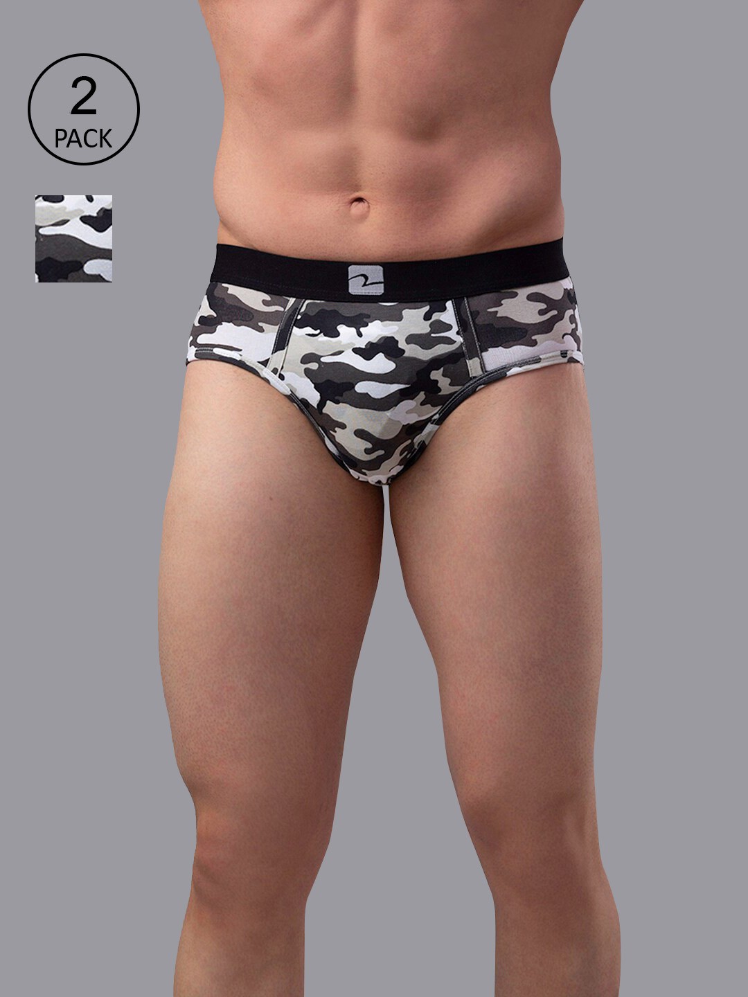 

Underjeans by Spykar Men Pack of 2 Cotton Blend Brief, White