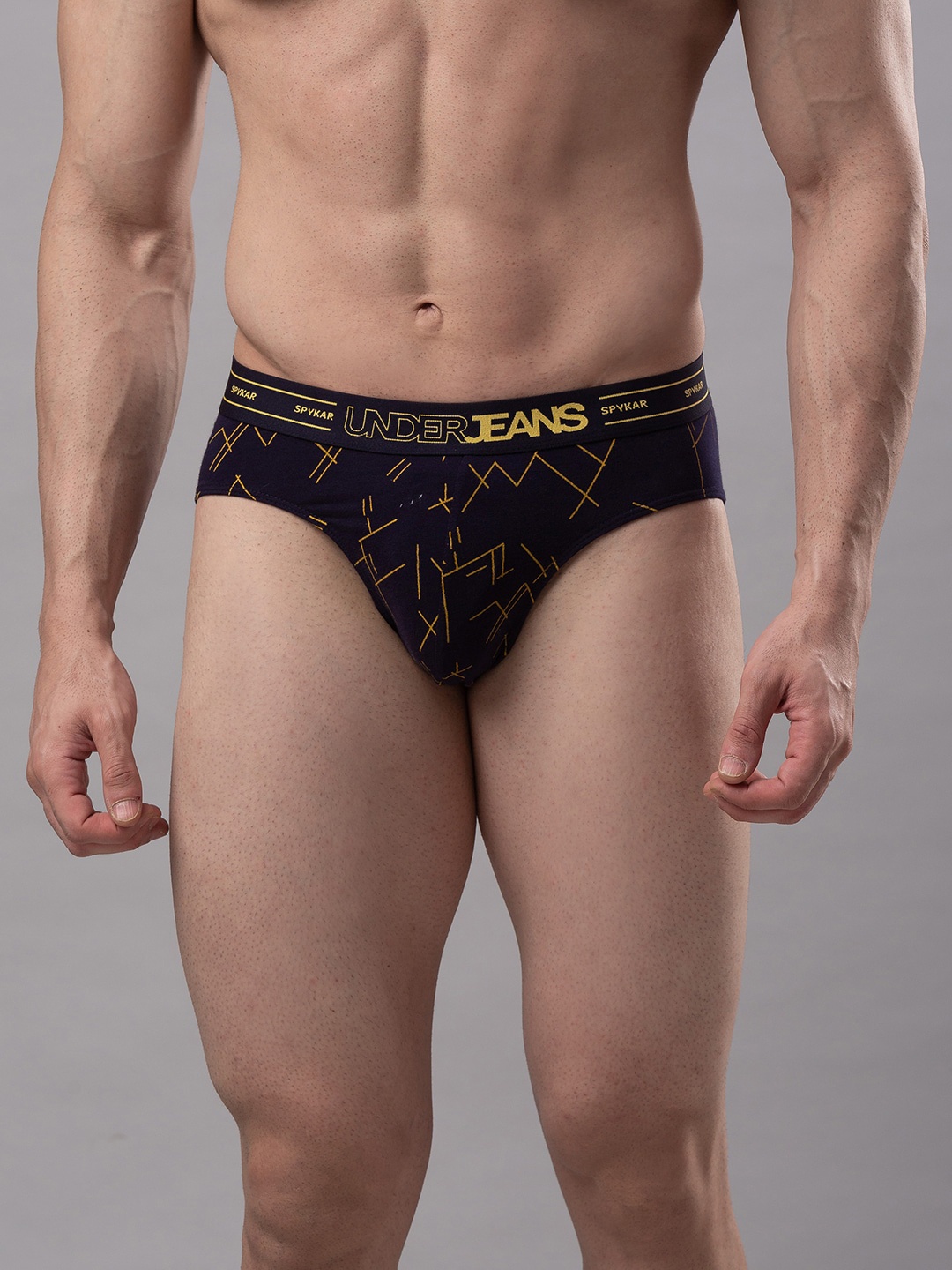 

Underjeans by Spykar Men Cotton Blend Brief, Navy blue