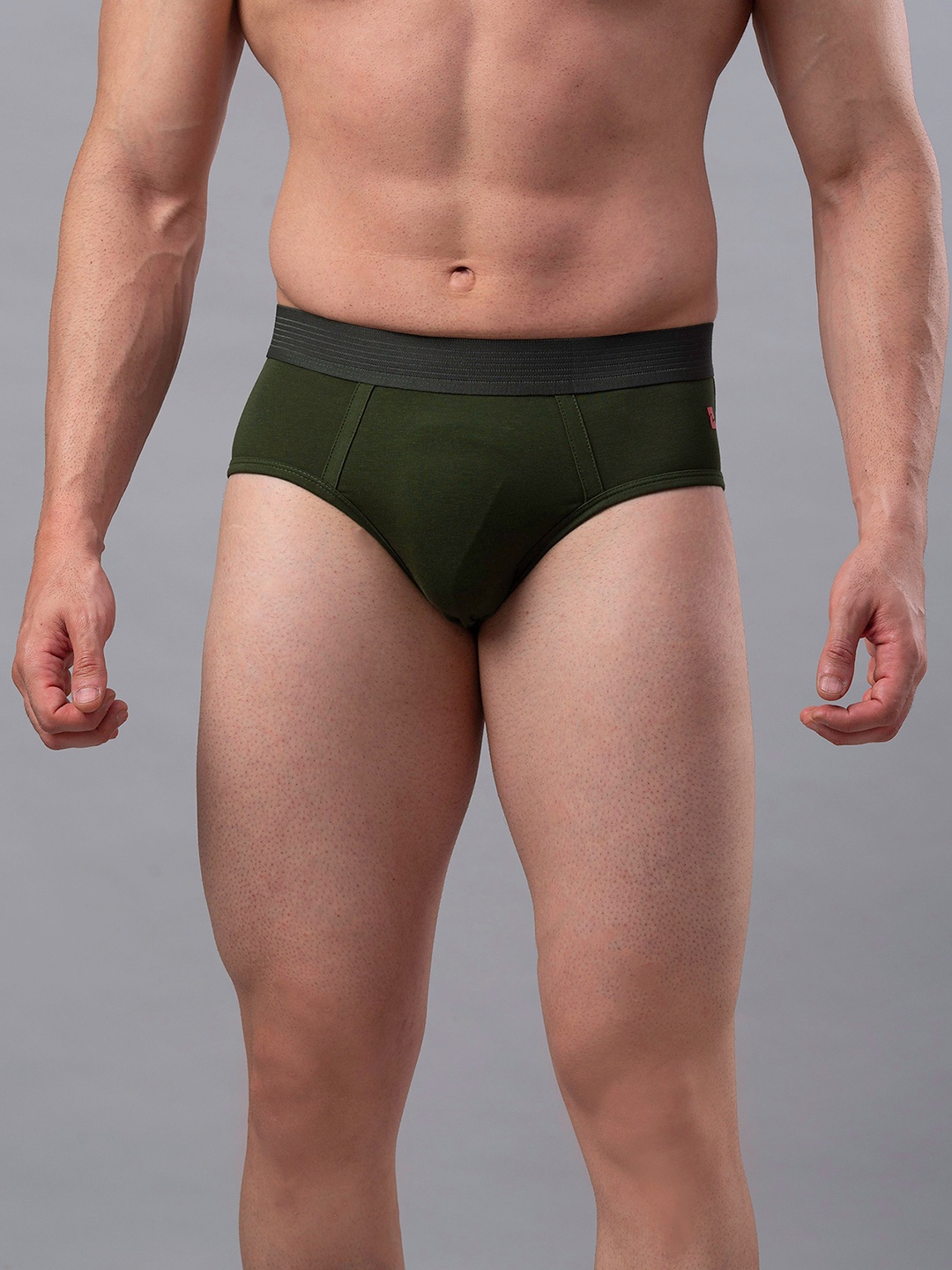 

UnderJeans by Spykar Men Cotton Blend Brief, Olive