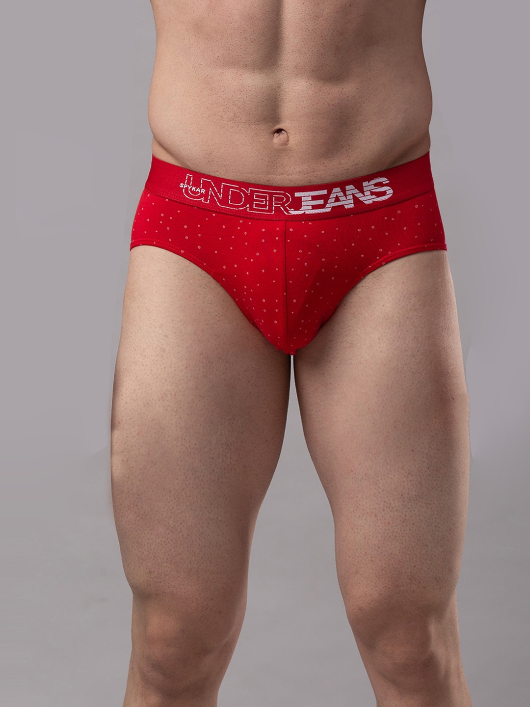 

Underjeans by Spykar Men Pack of 2 Cotton Blend Brief, Red