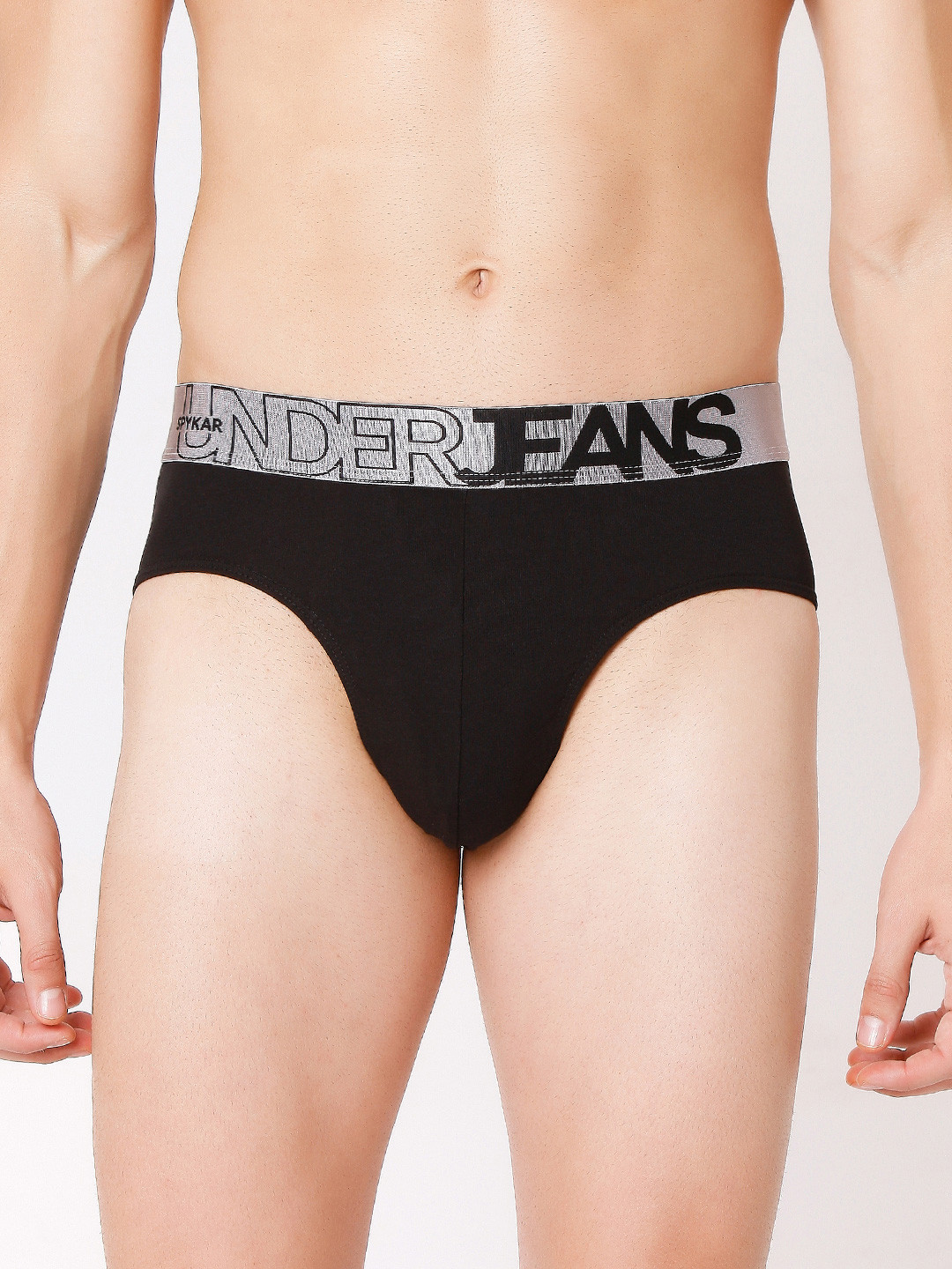 

UnderJeans by Spykar Men Pack Of 2 Cotton Blend Briefs UJNPBC015Black, Black