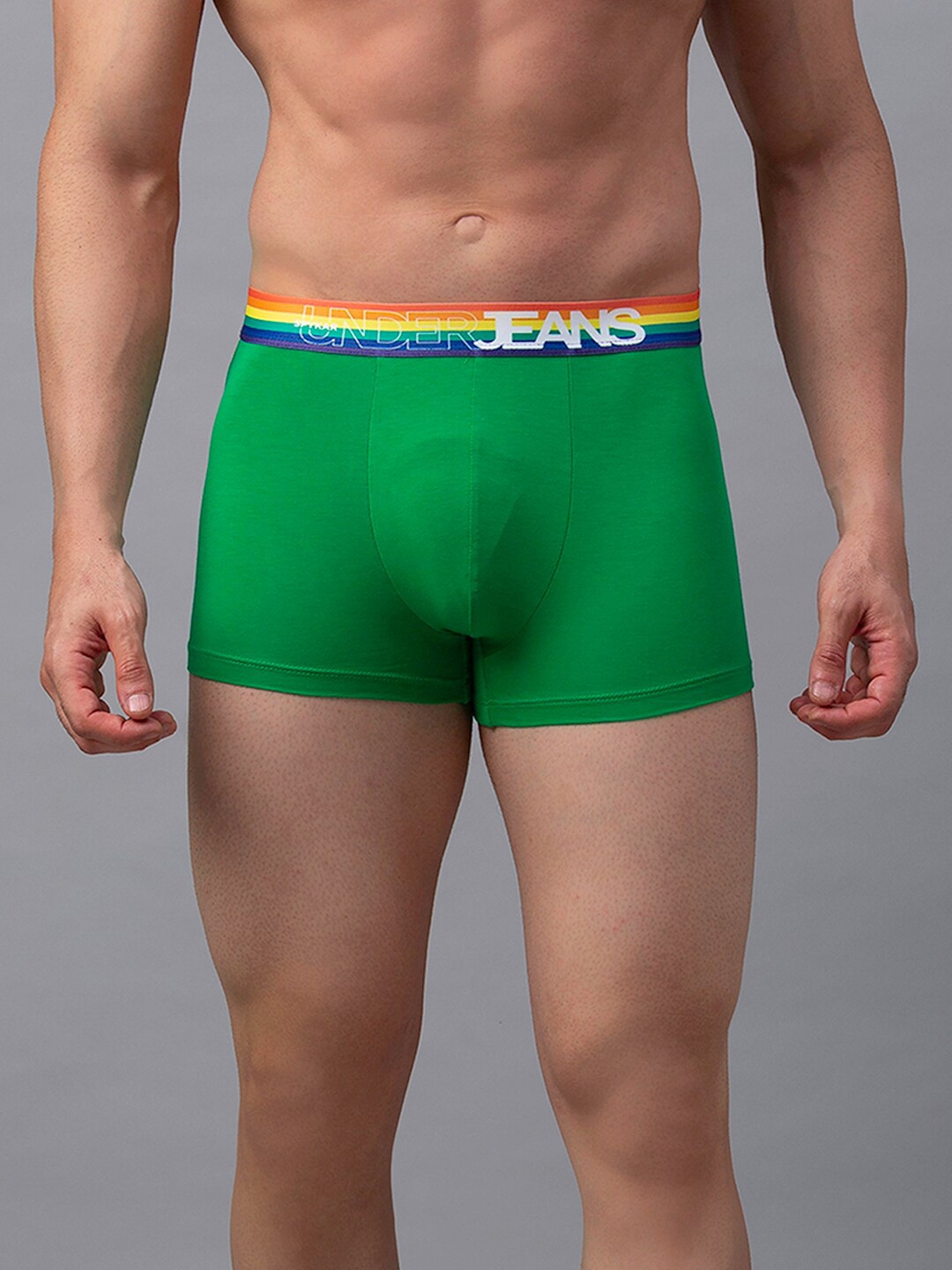 

Underjeans by Spykar Men Cotton Blend Trunk UJNPTS014, Green