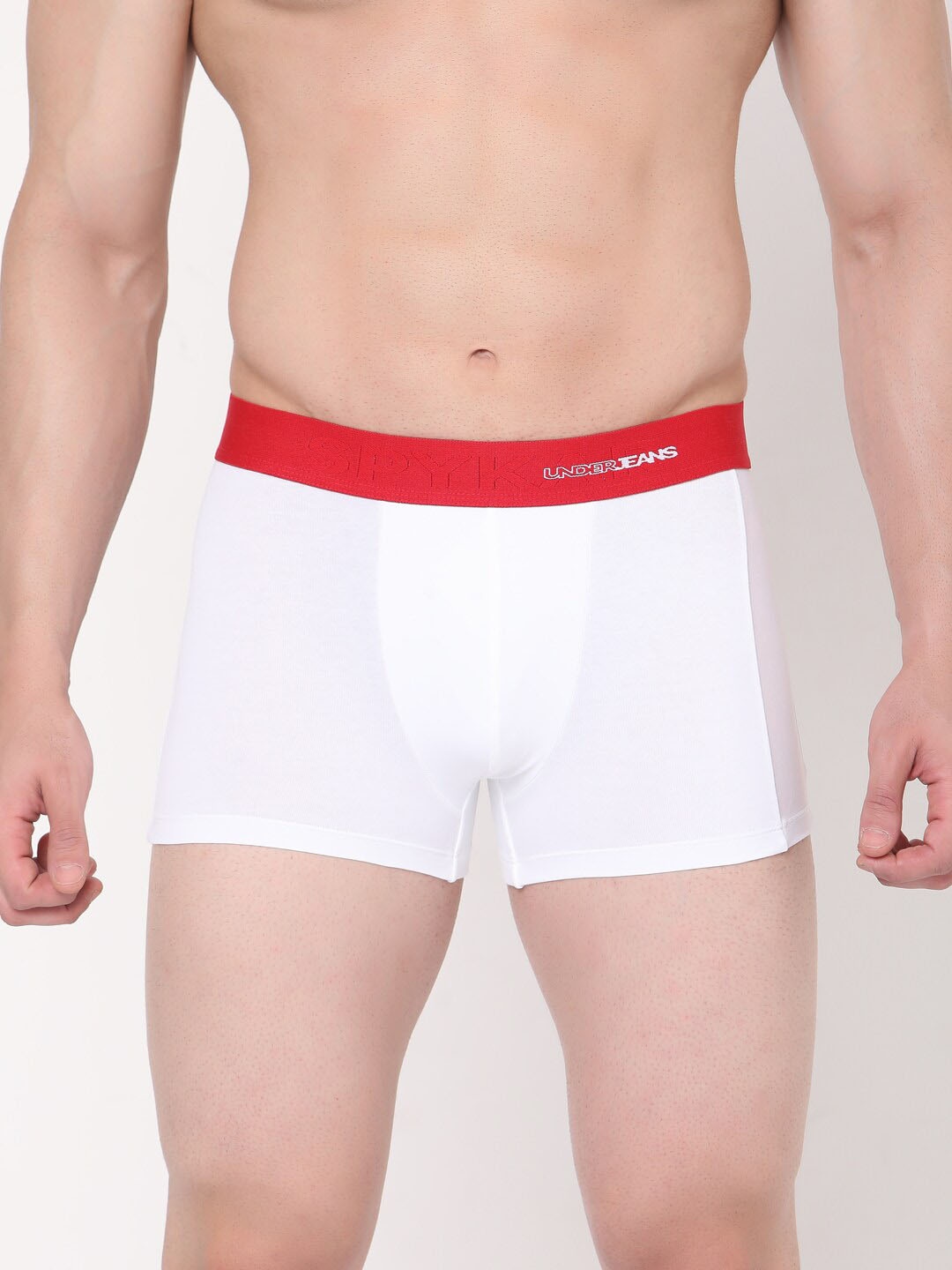 

UnderJeans by Spykar Men White Solid Cotton Blend Trunk UJNPTS004White