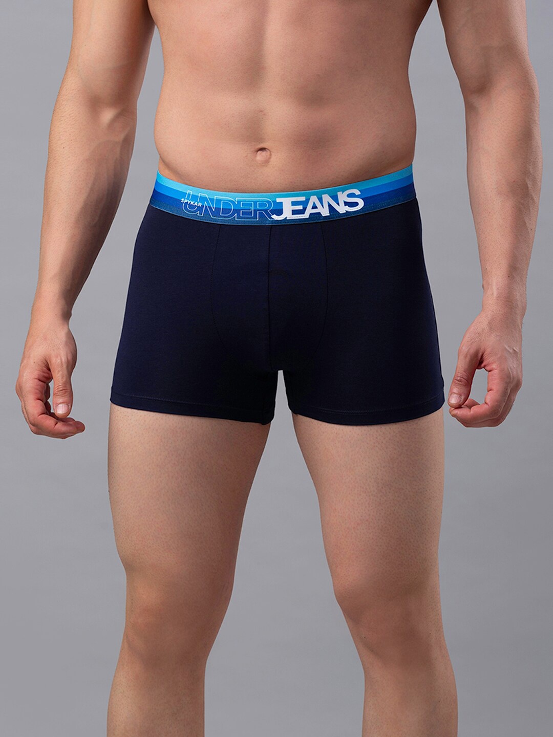 

Underjeans by Spykar Men Cotton Blend Trunk, Navy blue