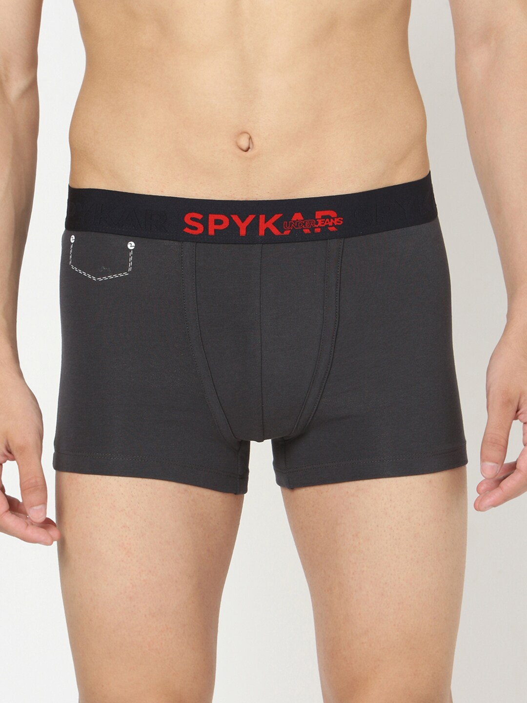 

Underjeans by Spykar Men Cotton Blend Trunk UJNPTS008, Grey