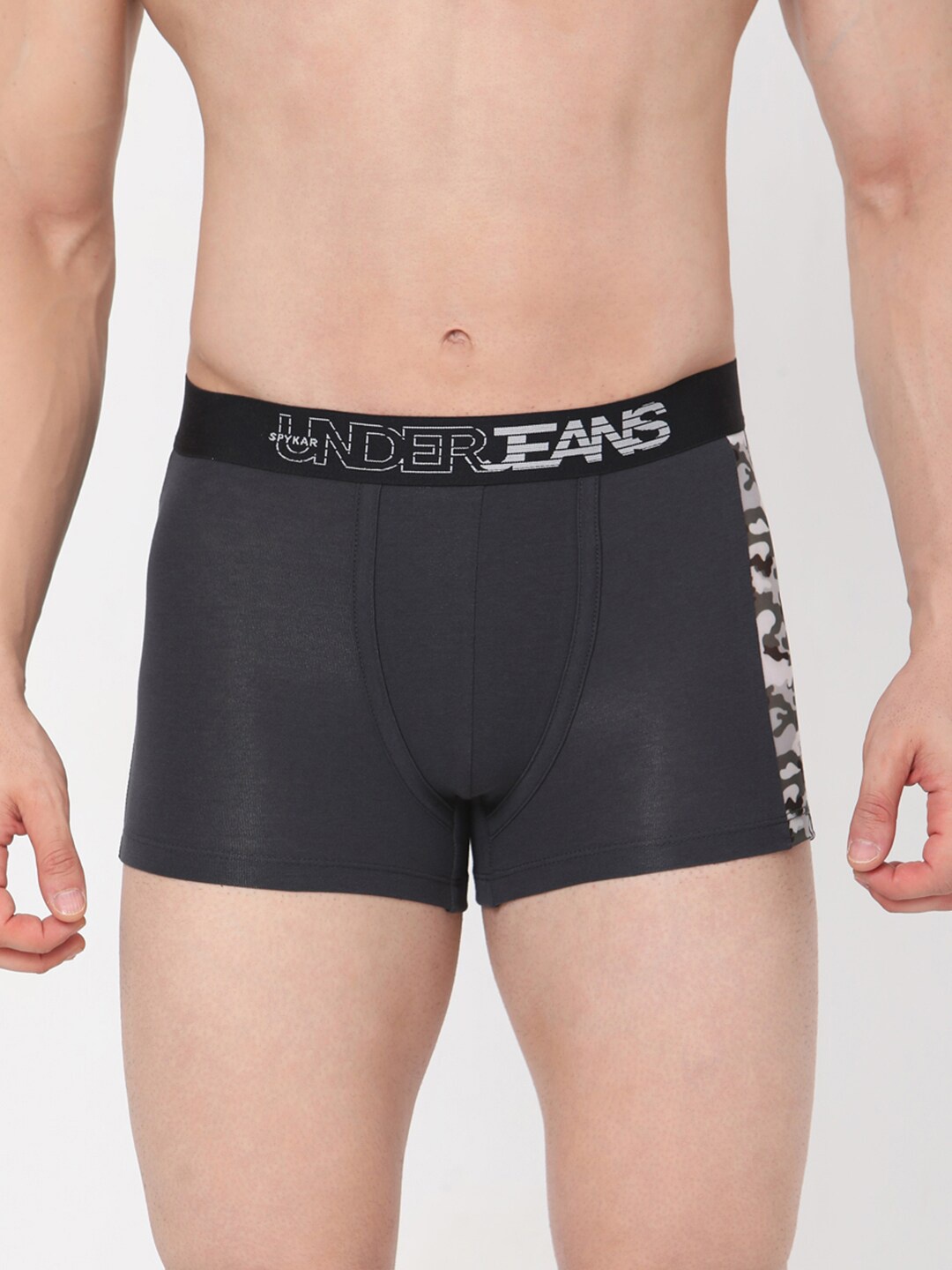 

Underjeans by Spykar Men Cotton Blend Trunk, Grey