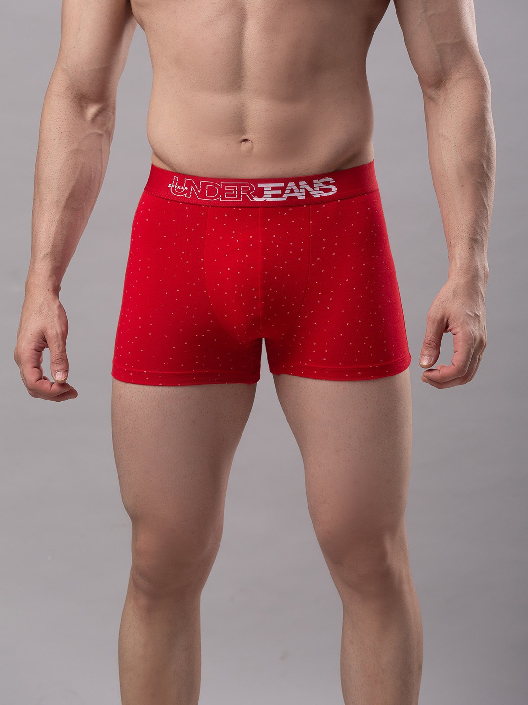 

Underjeans by Spykar Men Cotton Blend Trunk, Red
