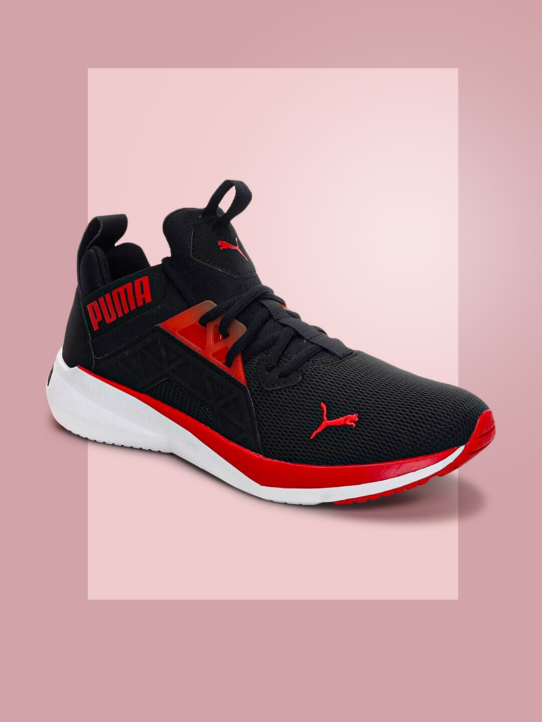 

Puma Men Black & Red Softride Enzo NXT Ombre Walking Shoes