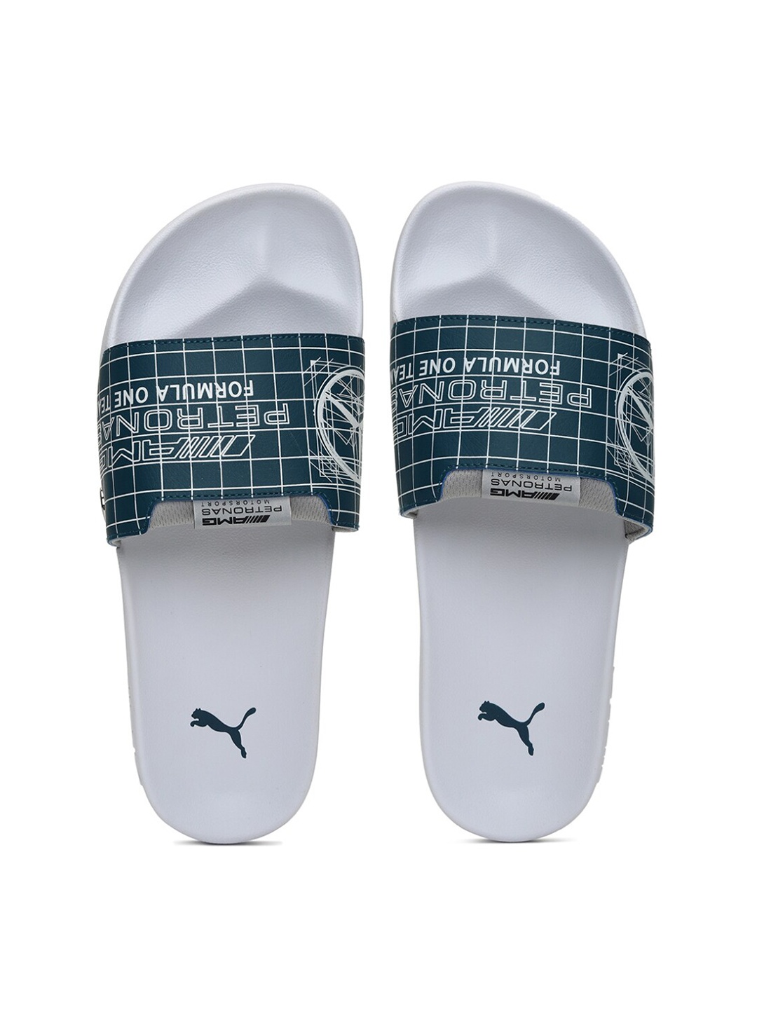 

Puma Men Blue & White Mercedes AMG Petronas F1 Leadcat 2.0 Printed Sliders